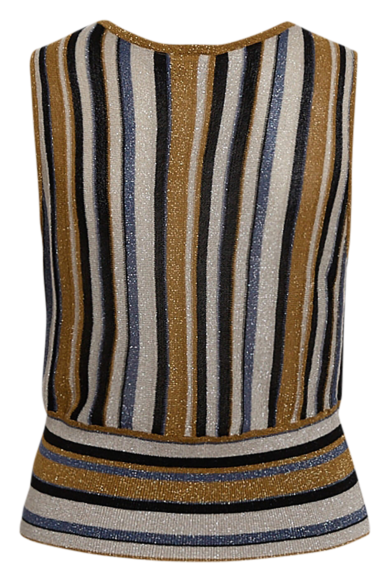 V-neck Striped Glitter Top VILA Brown