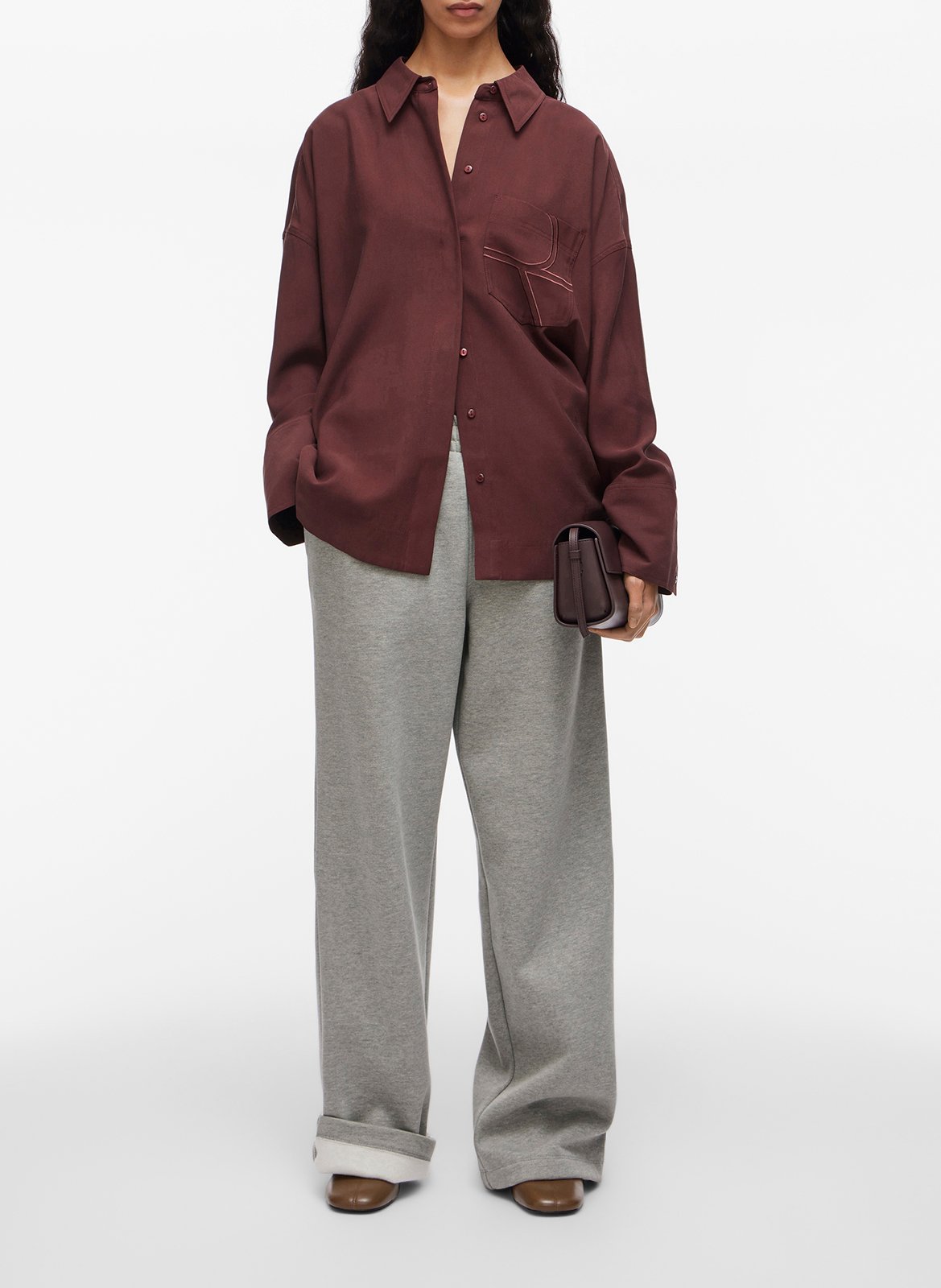 Shirt with classic collar ROUGE EDIT Brown