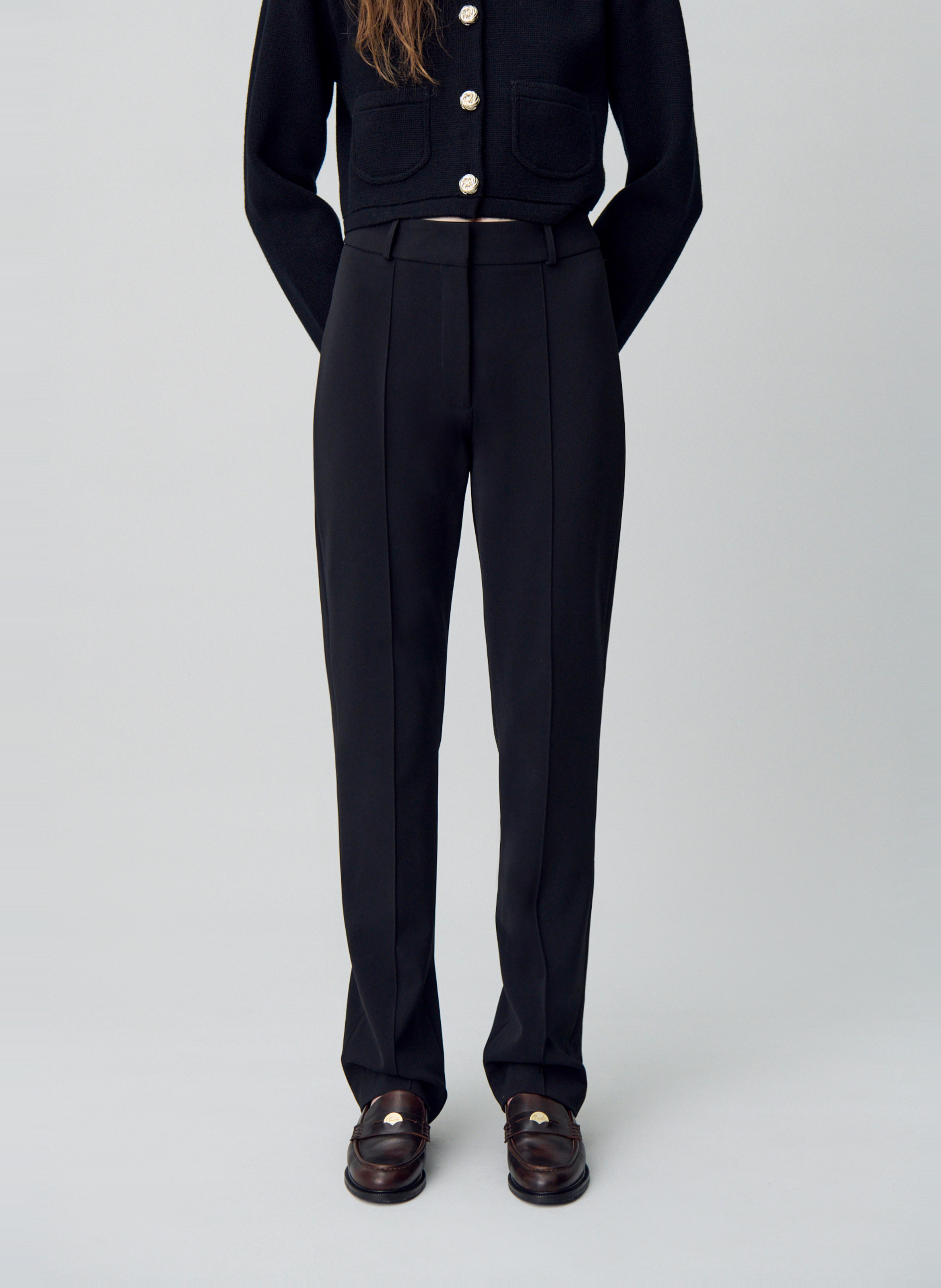 High-waisted straight-leg trousers CLAUDIE PIERLOT Black