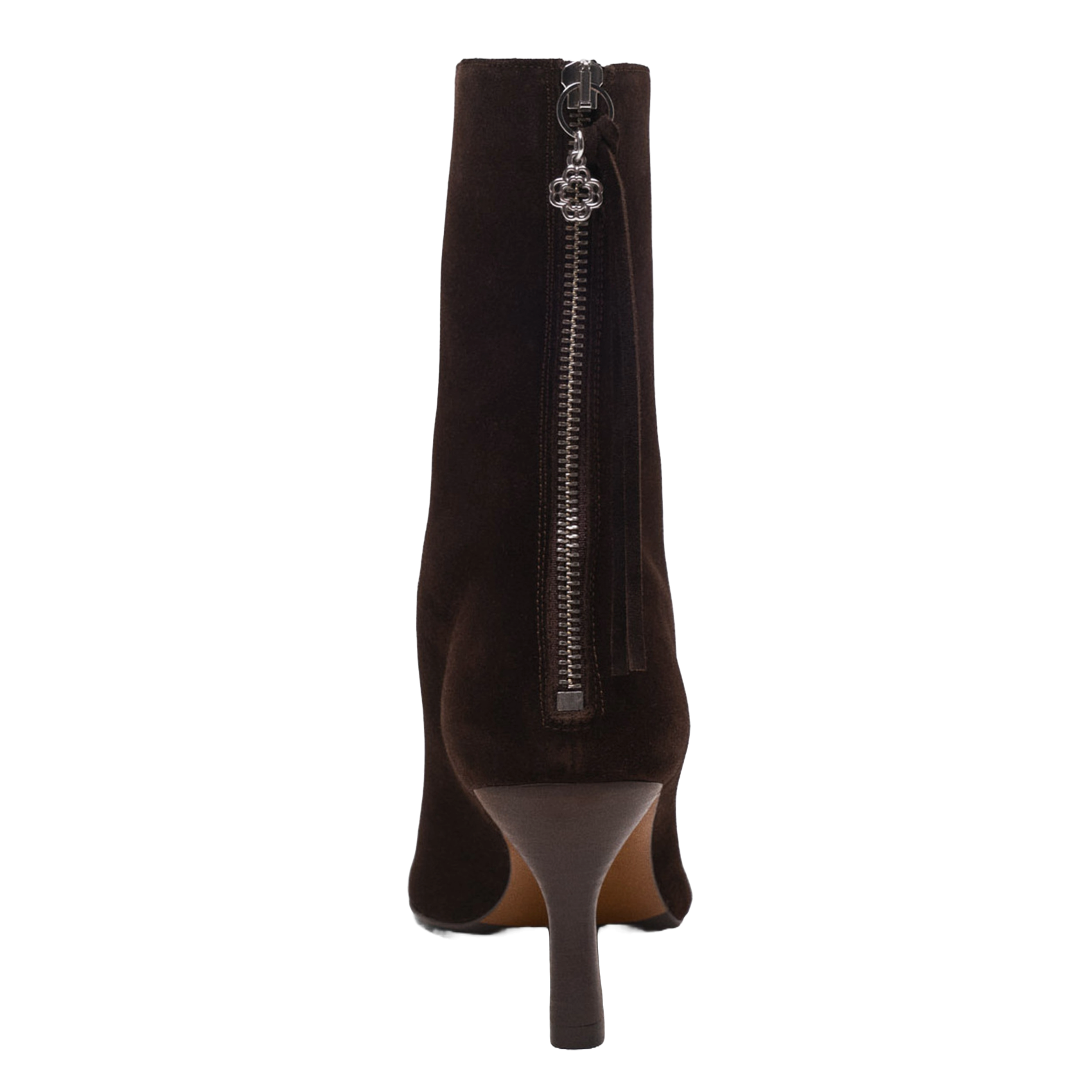 Bottines à talons en suède MAJE Marron