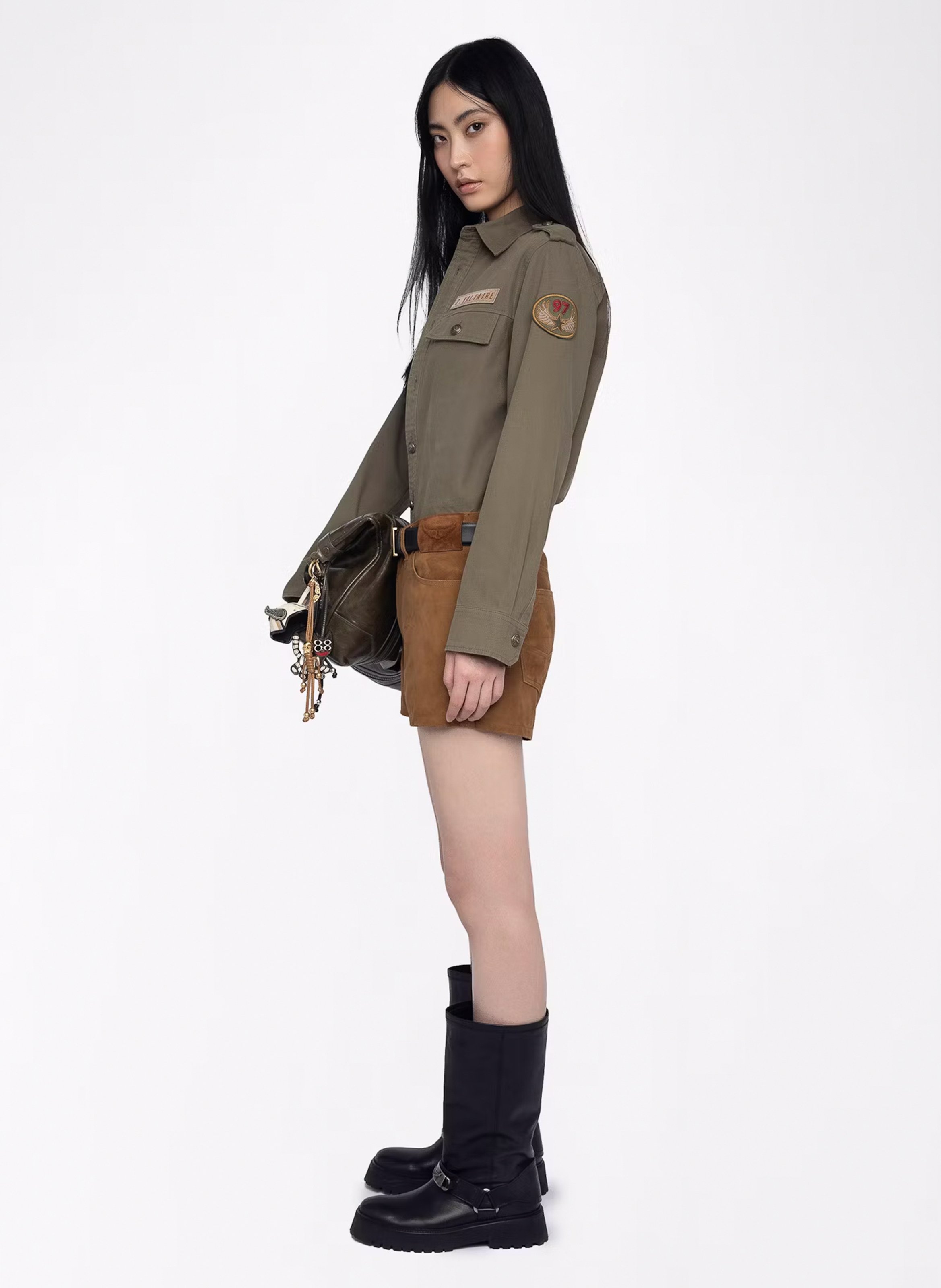 Chemise col classique en coton ZADIG&VOLTAIRE Vert