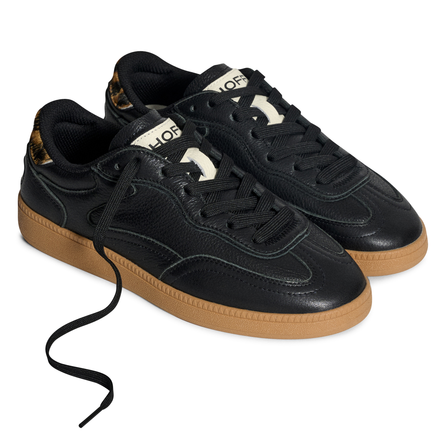 Baskets basses en cuir mélangé uni HOFF Noir