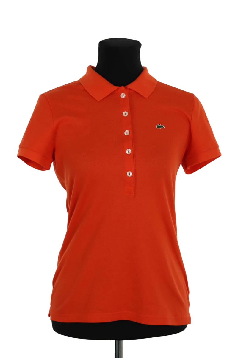 Cotton polo shirt LACOSTE - SECONDE MAIN Orange