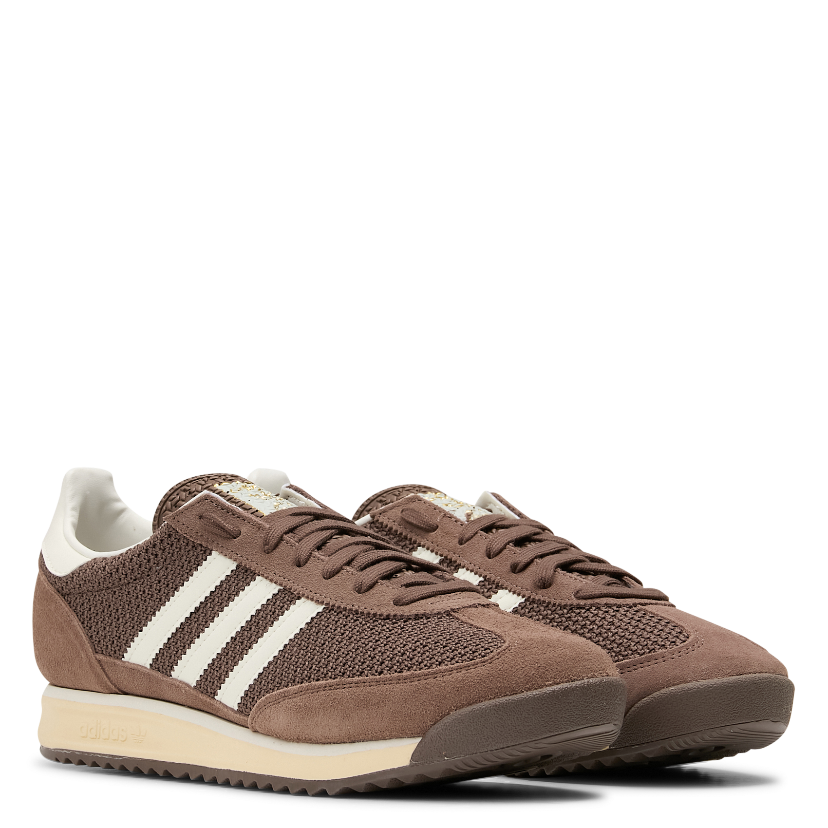 Baskets basses en cuir ADIDAS Marron