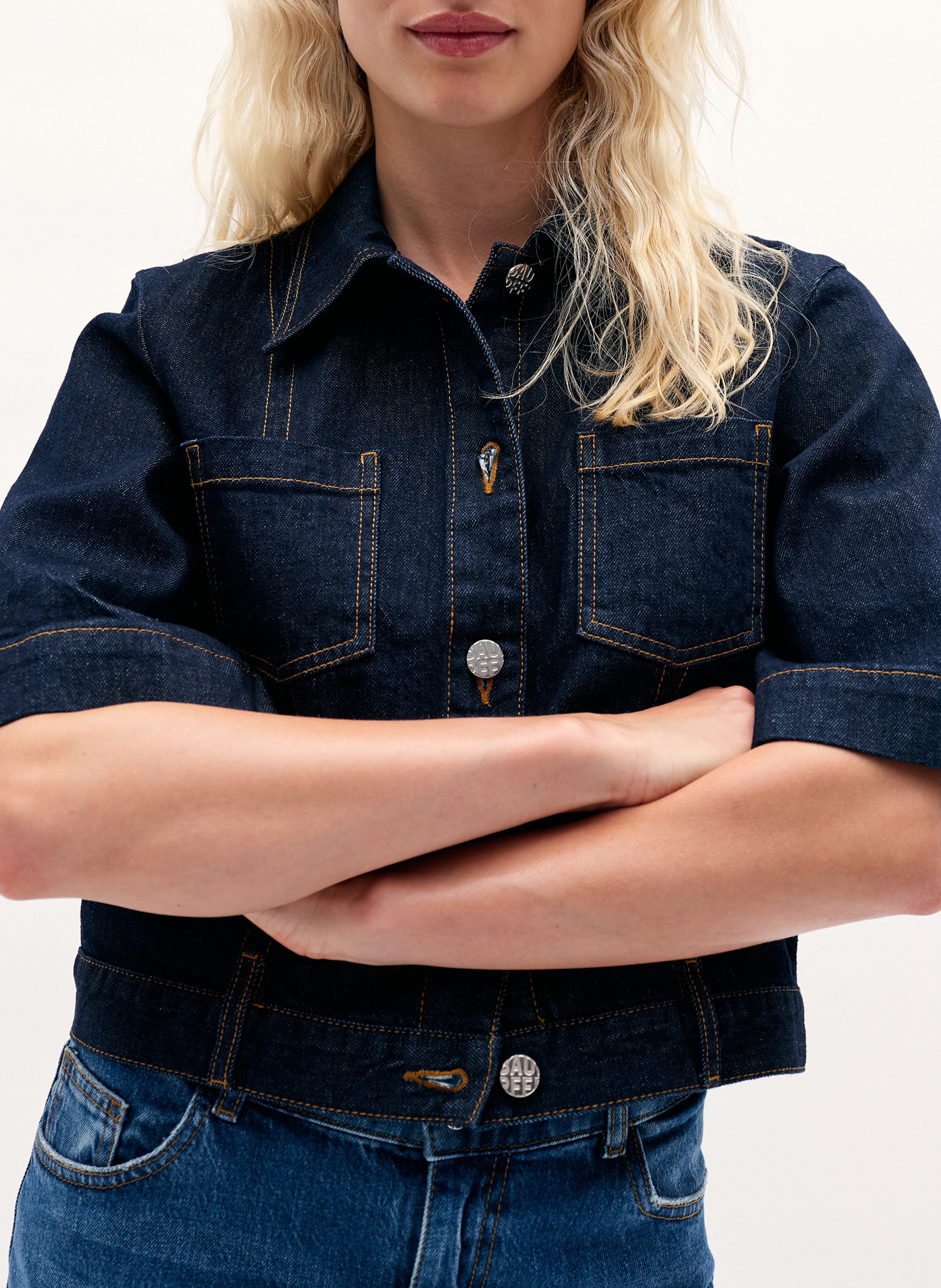 Chemise droite col classique en coton bio mélangé BAUM UND PFERDGARTEN Bleu