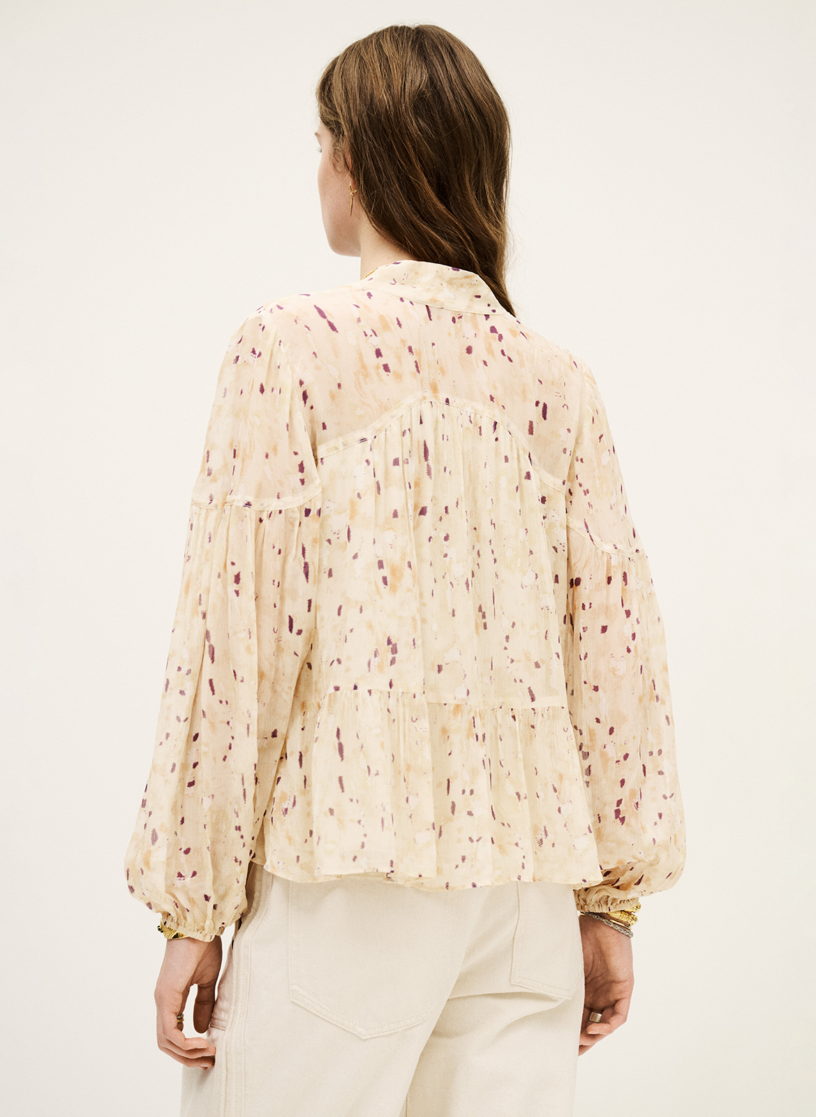 Blouse droite imprimée BA&SH Beige