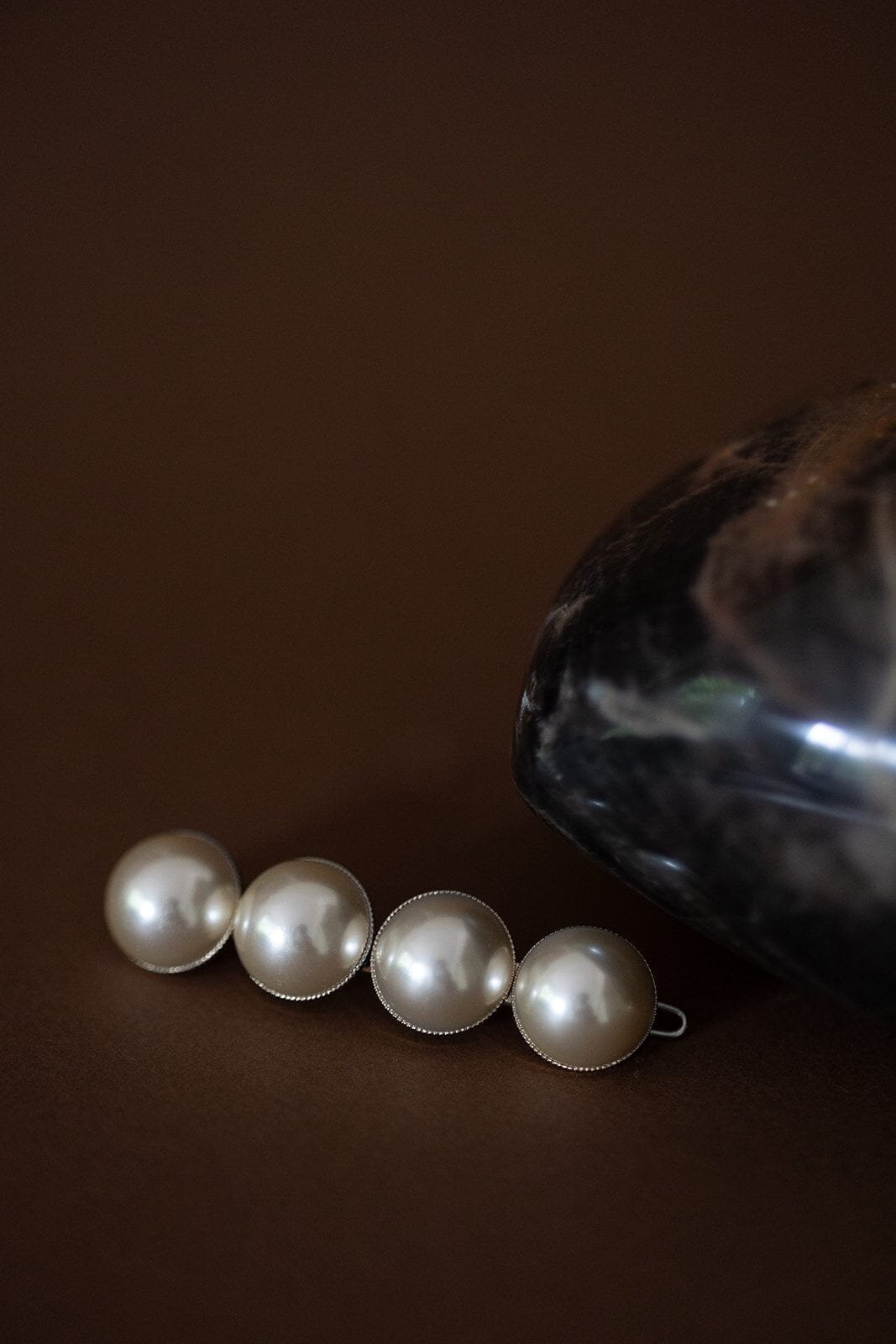 Gold-plated pearl barrette MONSIEUR SIMONE Silver