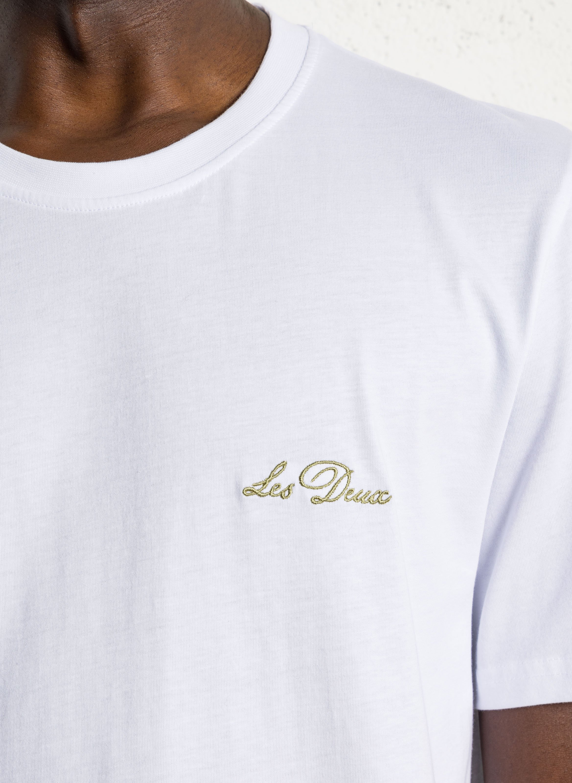 Straight-cut organic cotton T-shirt LES DEUX White