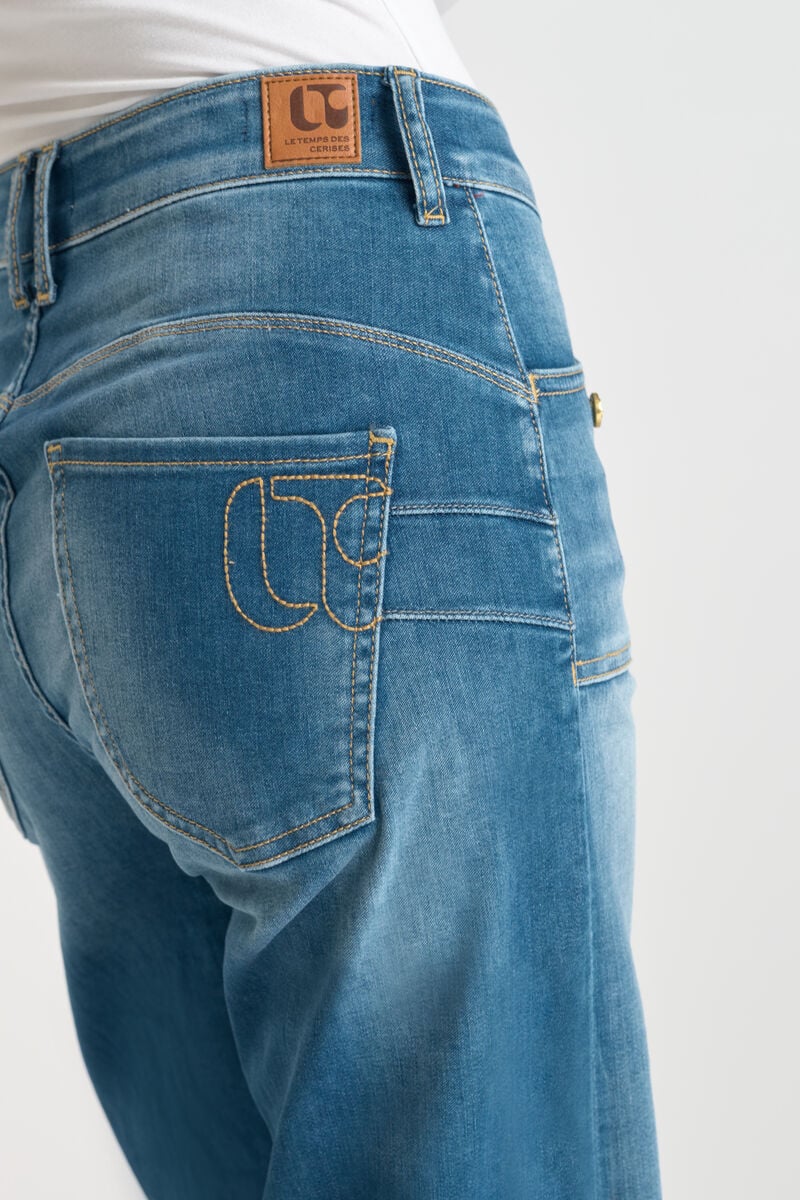 High-waisted wide leg flare jeans, 7/8 length, 34 inseam LE TEMPS DES CERISES Blue