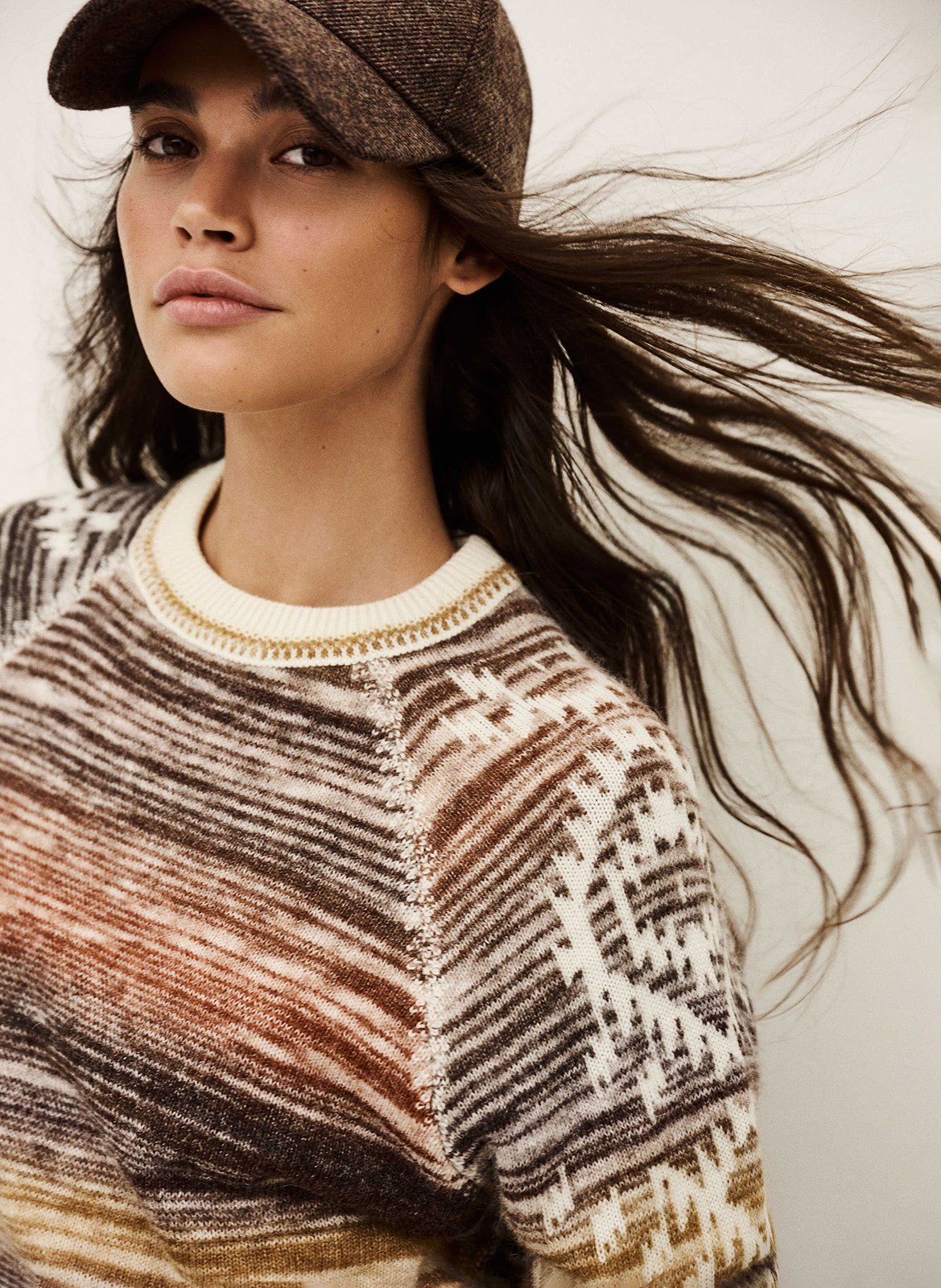 Pull droit col rond en laine BA&SH Multicolore