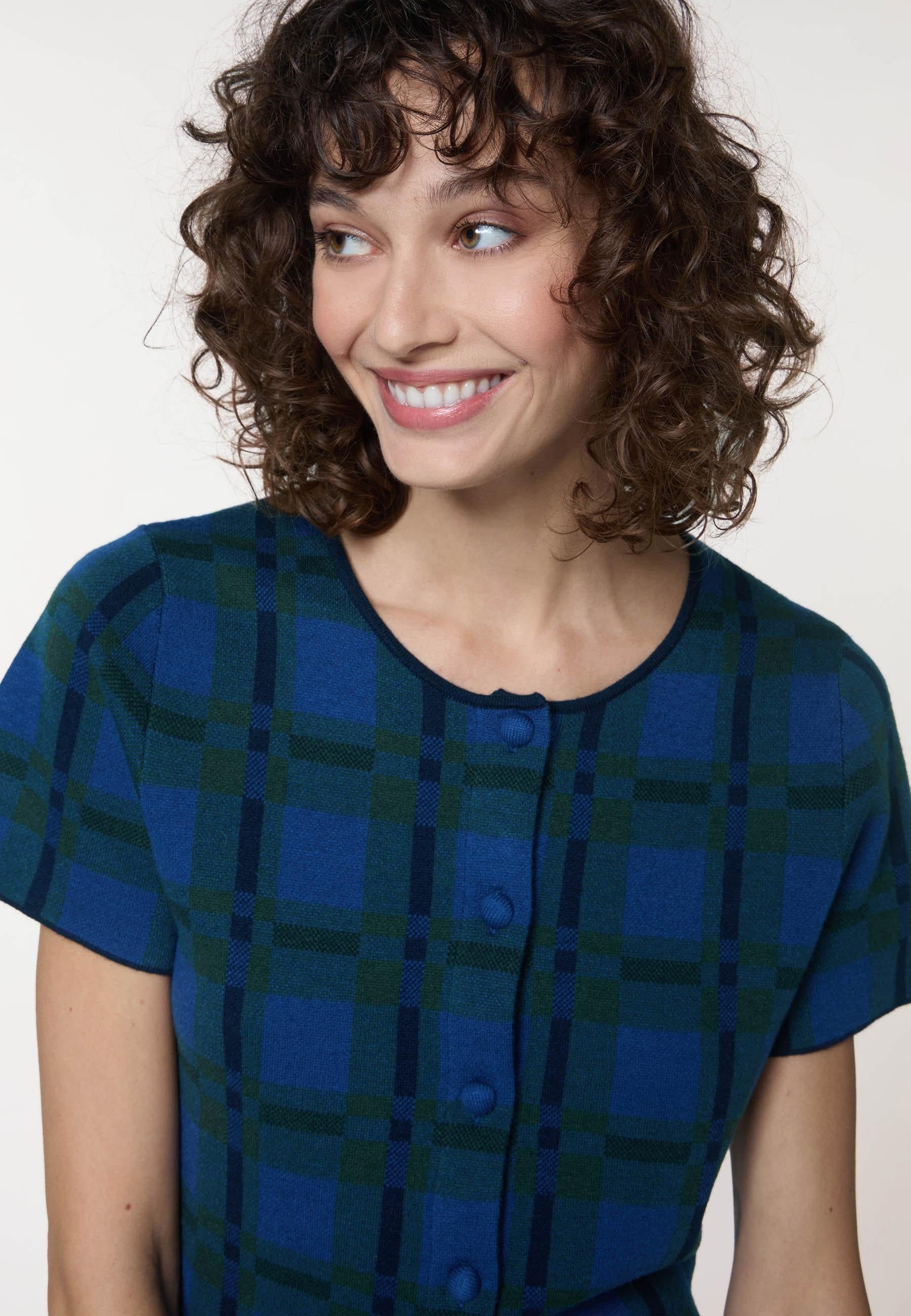 Short checkered knit shirt RODIER Blue