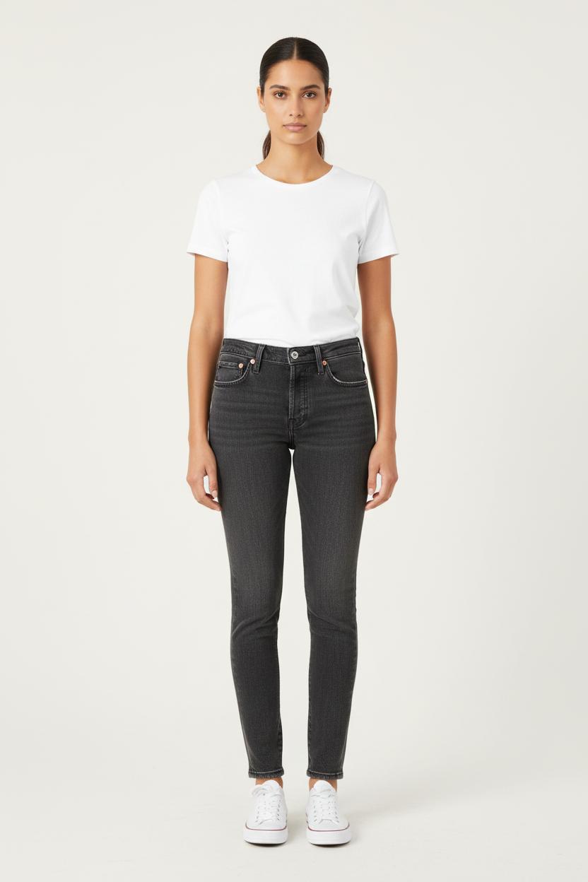 Cropped slim jeans with studs LEVI'S - Seconde main Grey