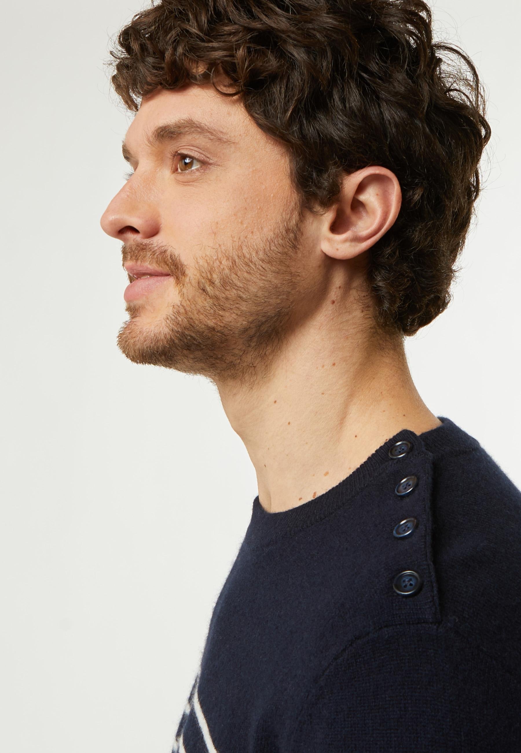 Pull homme marinière cachemire RODIER Bleu