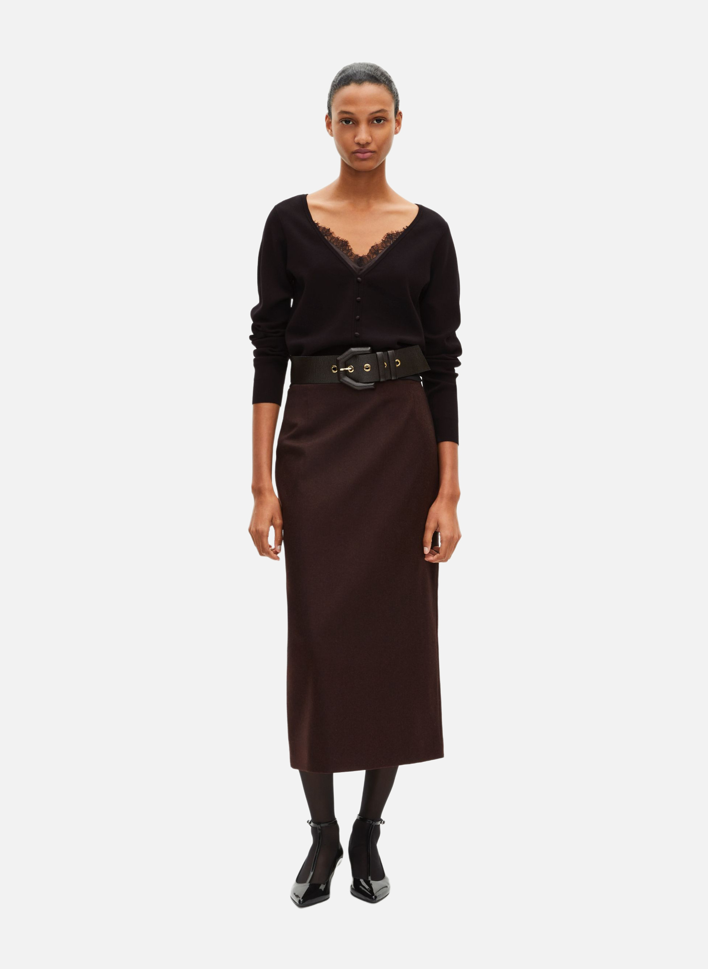 Sweater with trompe l'oeil lace effect THE KOOPLES Black