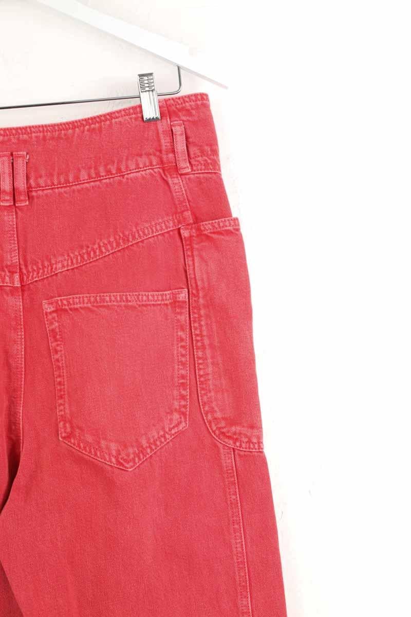 Cropped slim jeans with studs ISABEL MARANT ÉTOILE - SECONDE MAIN Red
