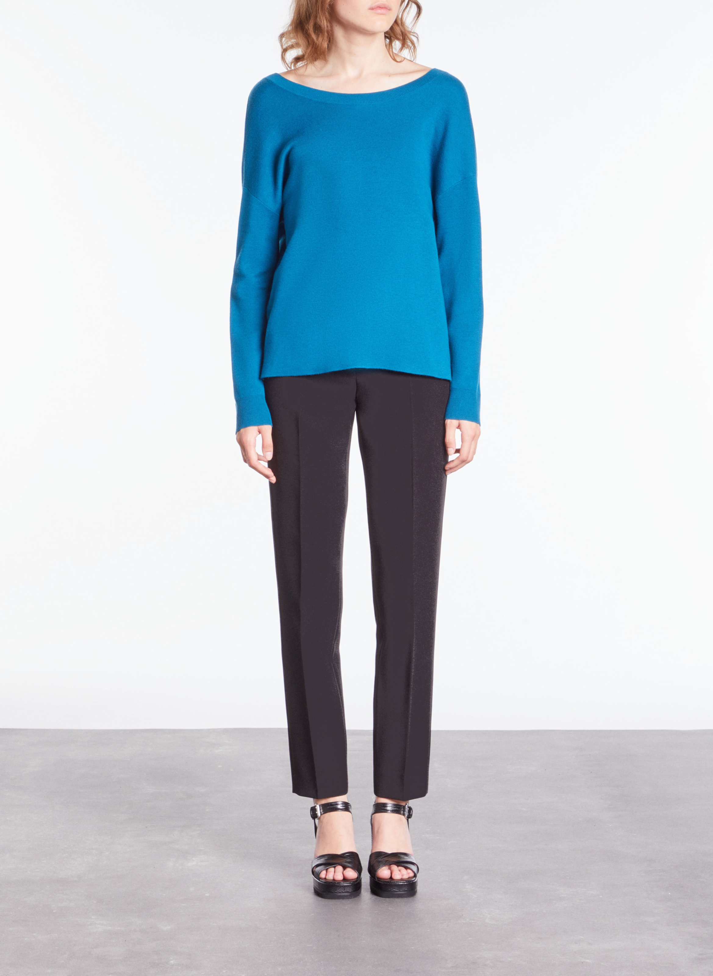 Pull col rond en laine mélangée  THE KOOPLES Bleu
