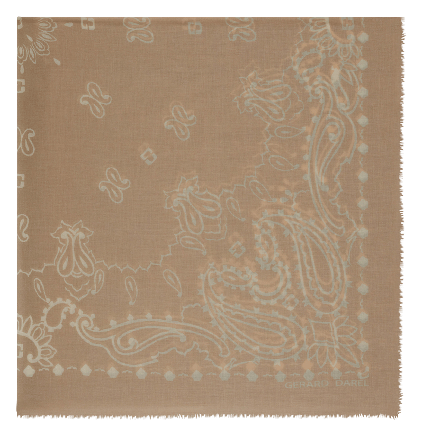 Cotton square scarf GERARD DAREL Khaki