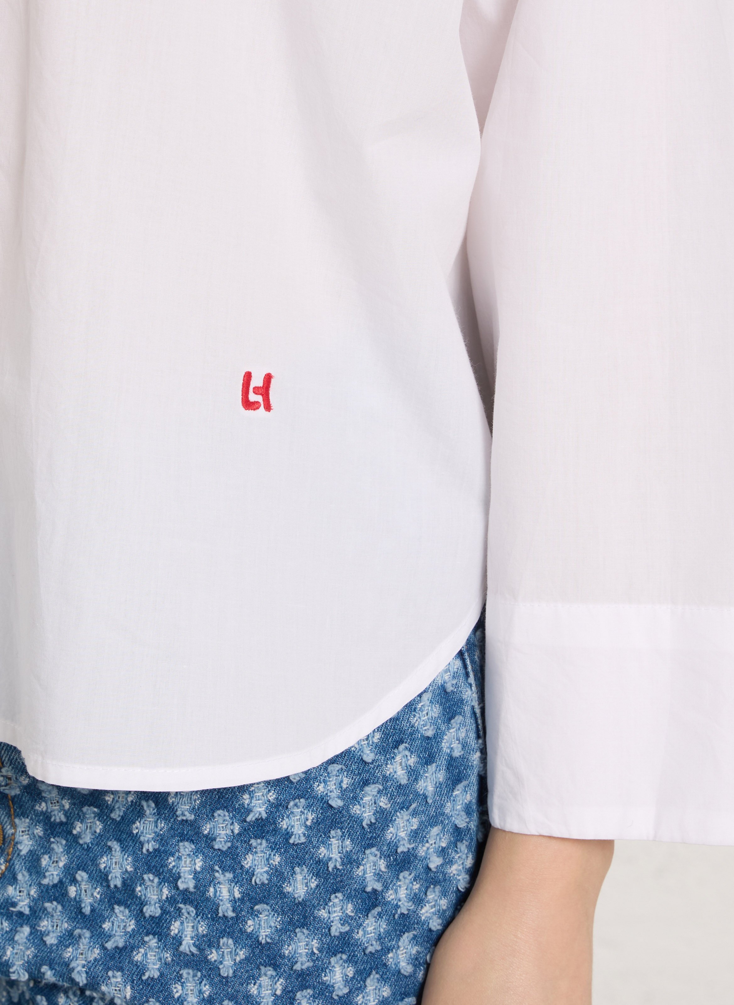 Hemd mit Hemdkragen aus Baumwolle LEON & HARPER Weiss