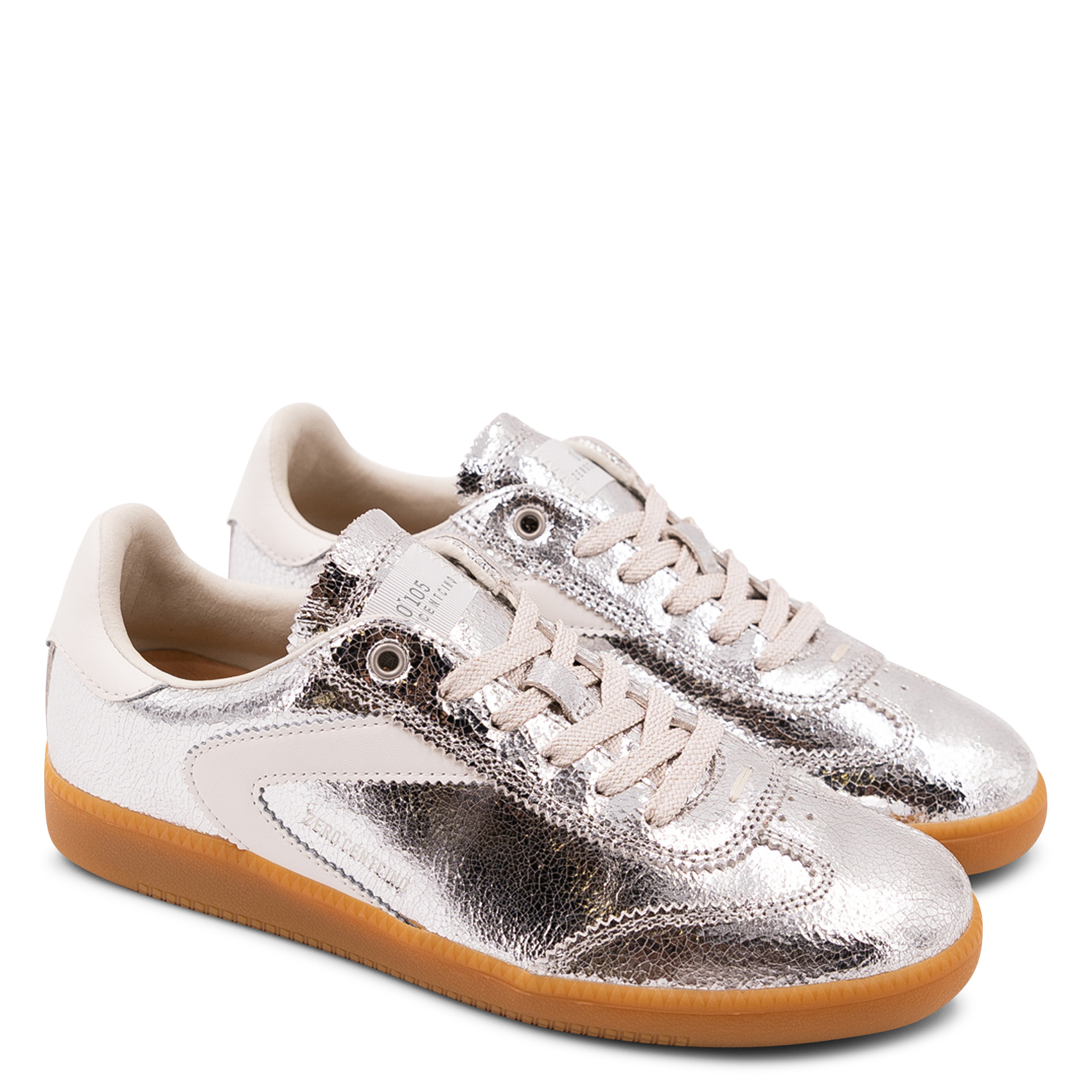 Baskets basses en cuir 0'105 Argent