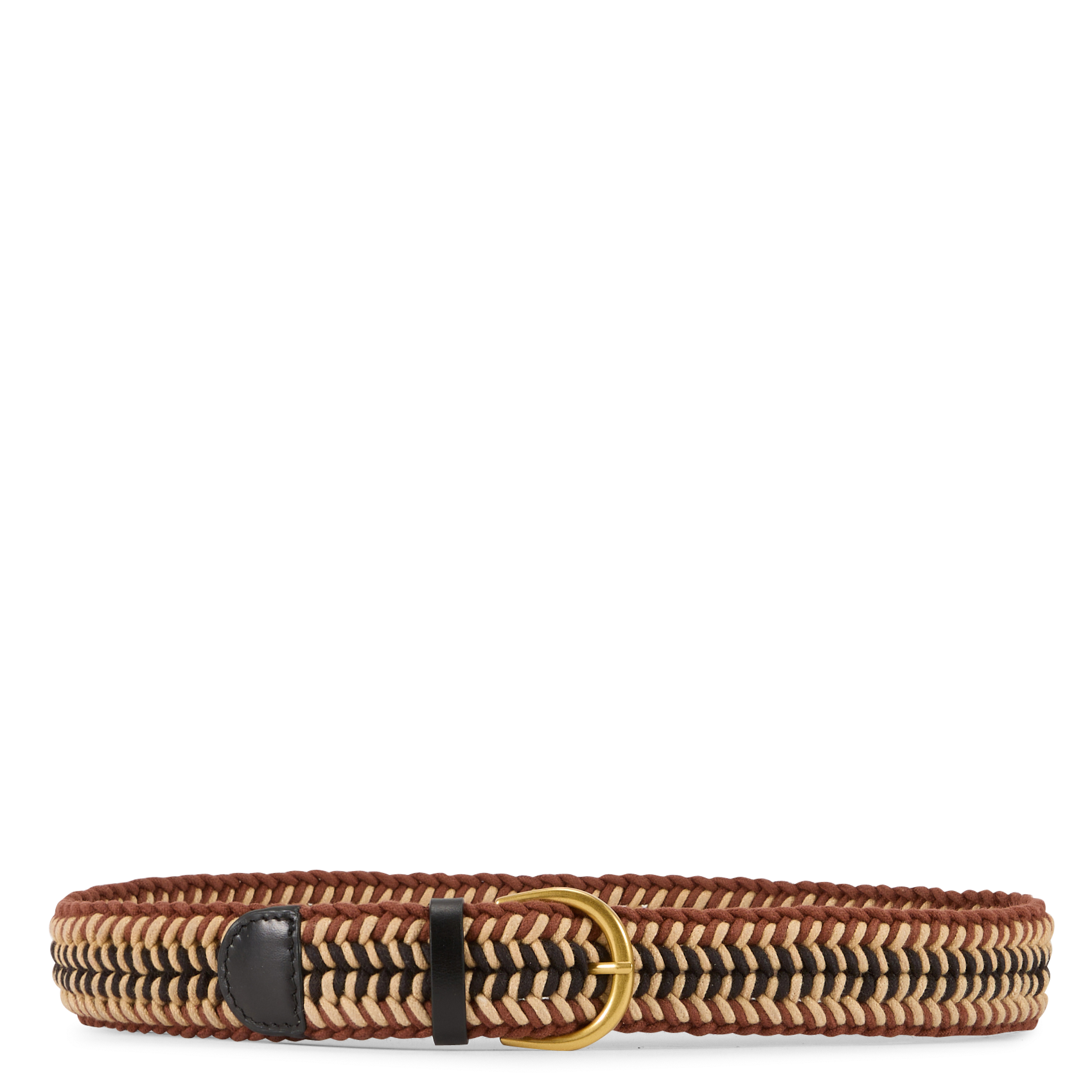 Geflochtener Gürtel aus Baumwolle und Leder COTELAC Schwarz