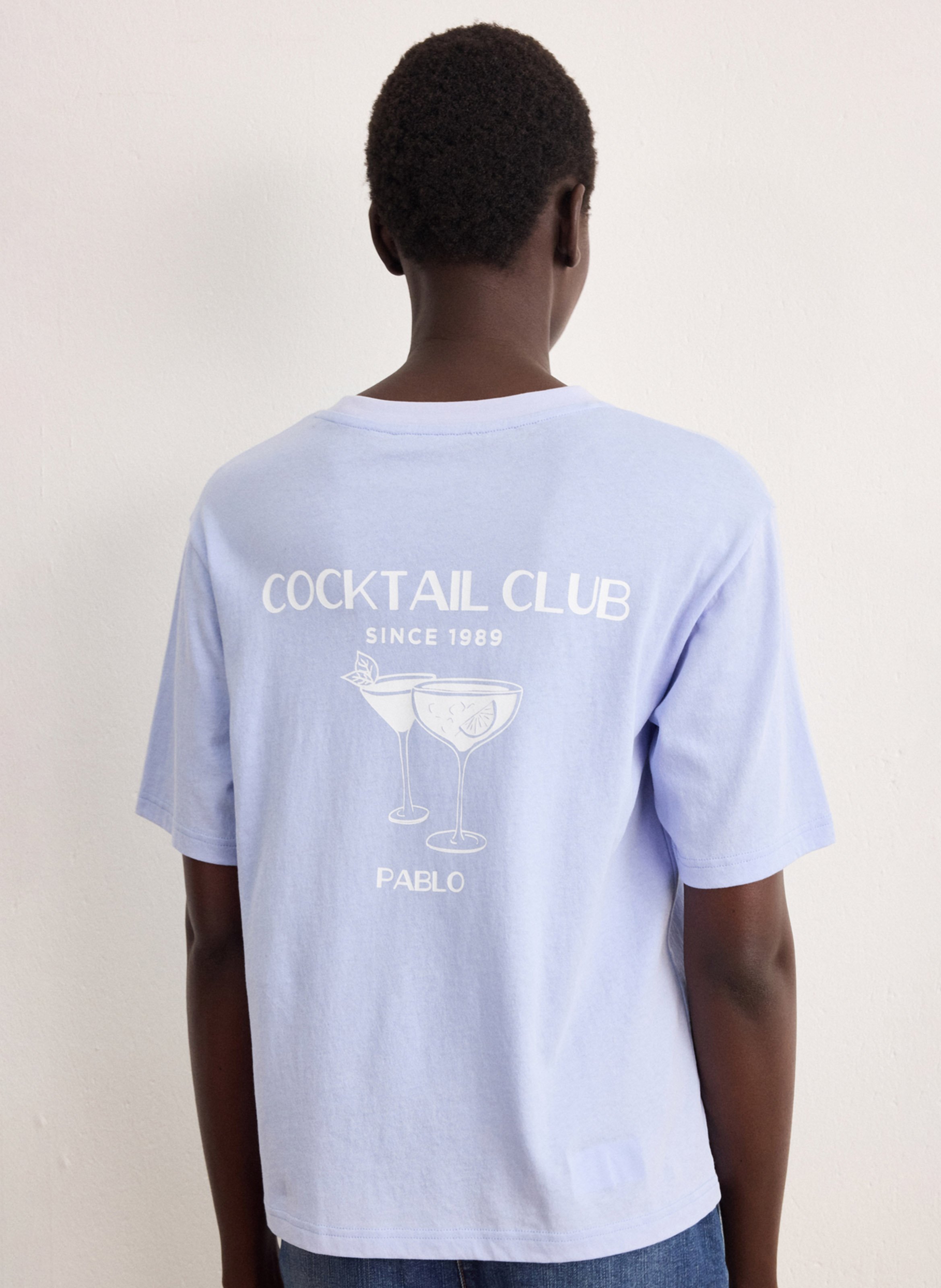 Einfarbiges Langarm-Top mit Rundhalsausschnitt PABLO Blau