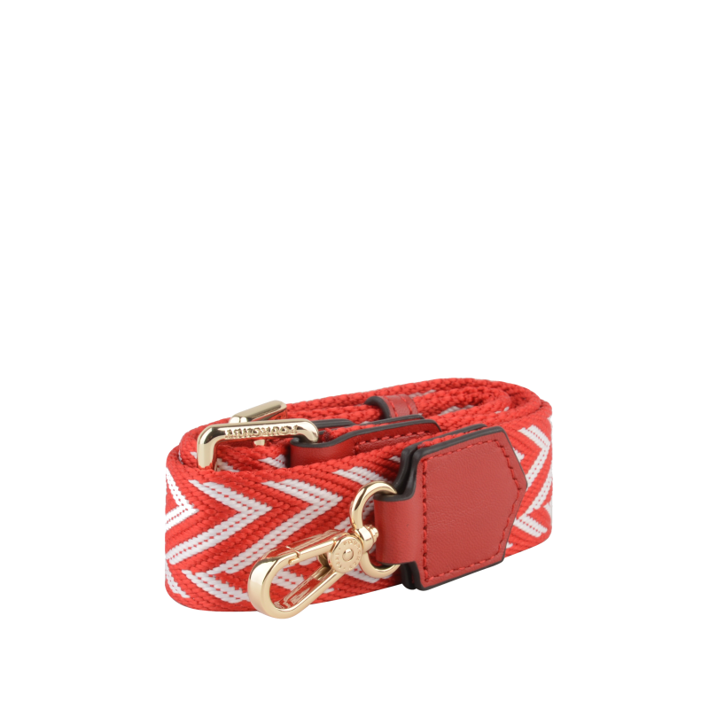 Cotton shoulder strap trimmed with leather POURCHET