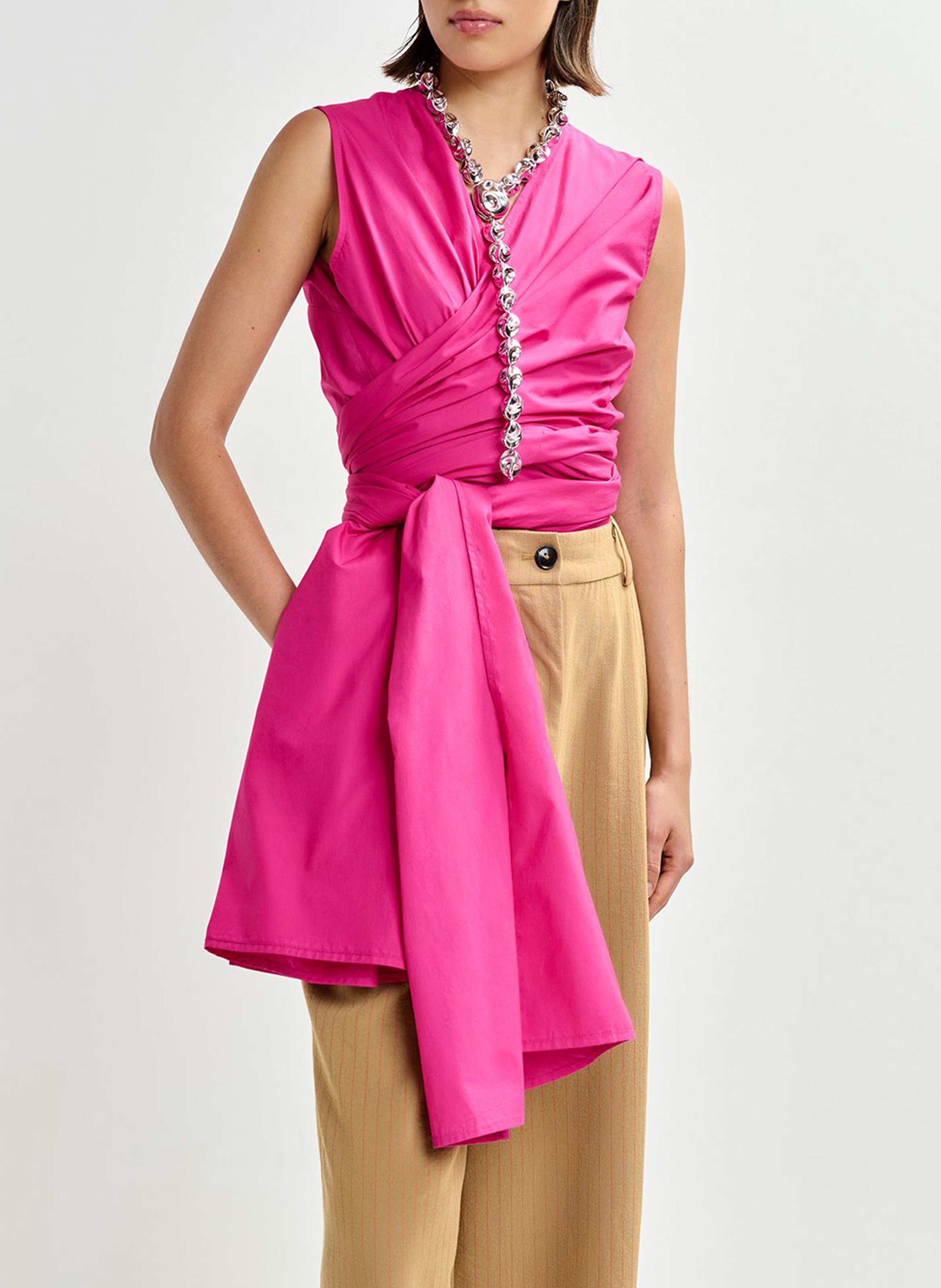 Bedrucktes Baumwoll-Oberteil ESSENTIEL ANTWERP Rosa