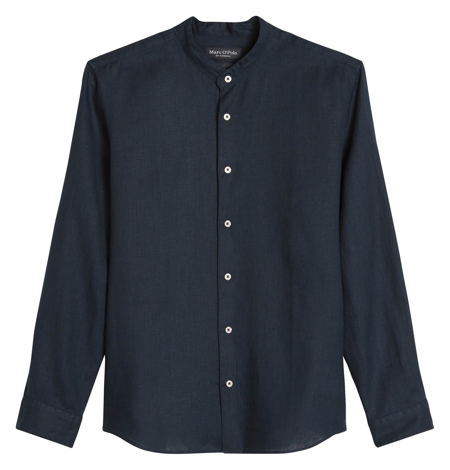 Chemise droite col mao en lin MARC O'POLO Bleu