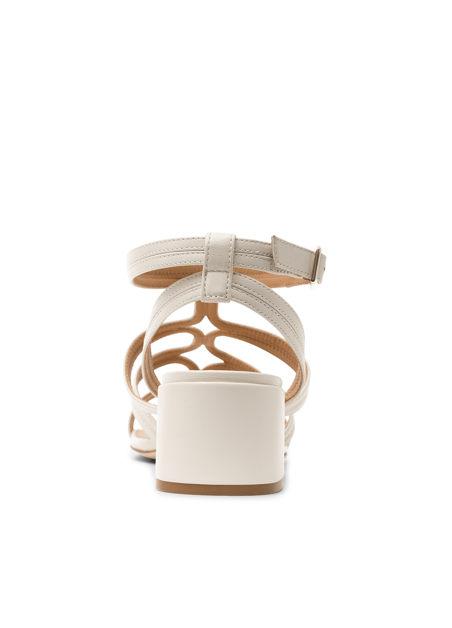 Sandales en cuir nappa latte PARALLELE PARIS Blanc