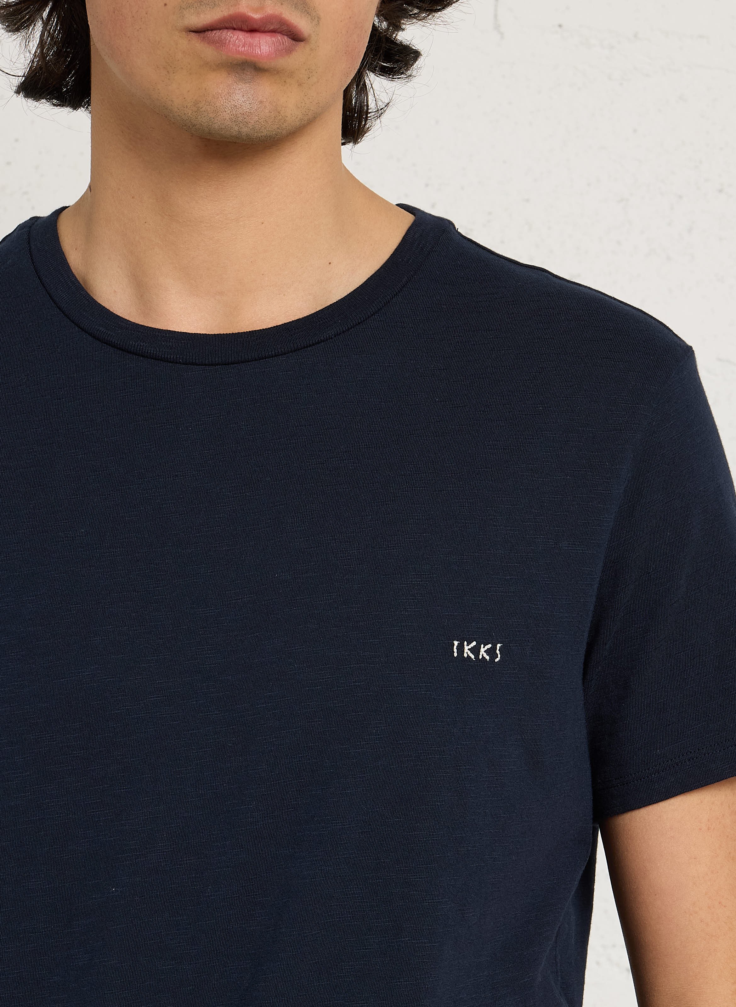 Gerade geschnittenes T-Shirt aus Baumwolle mit Stickerei IKKS Blau