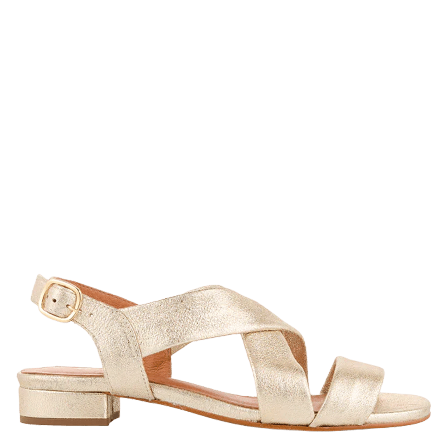 Platte sandalen van glinsterend leer COSMOPARIS Goudkleurig