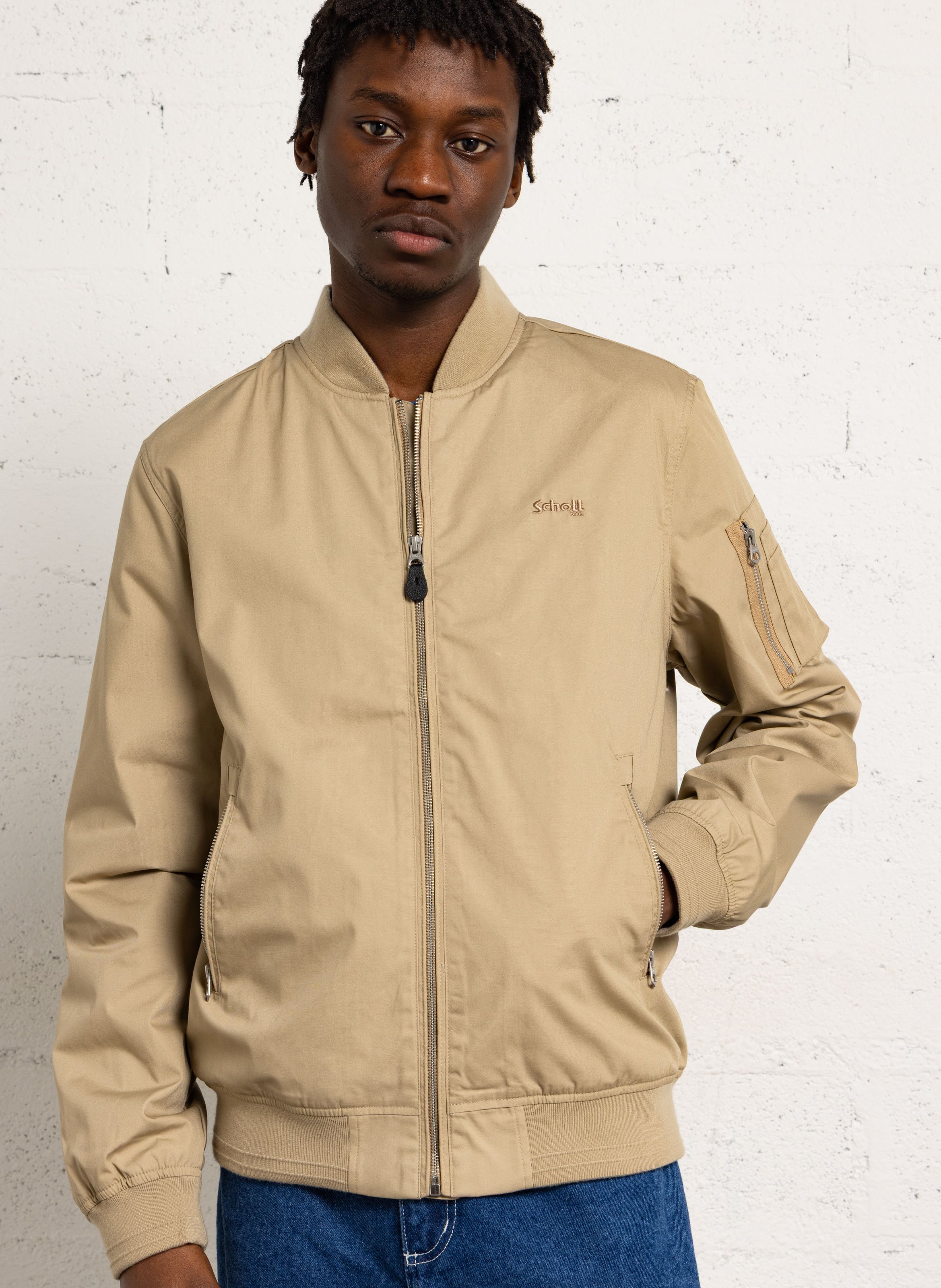 Gerader Teddykragenmantel SCHOTT Beige