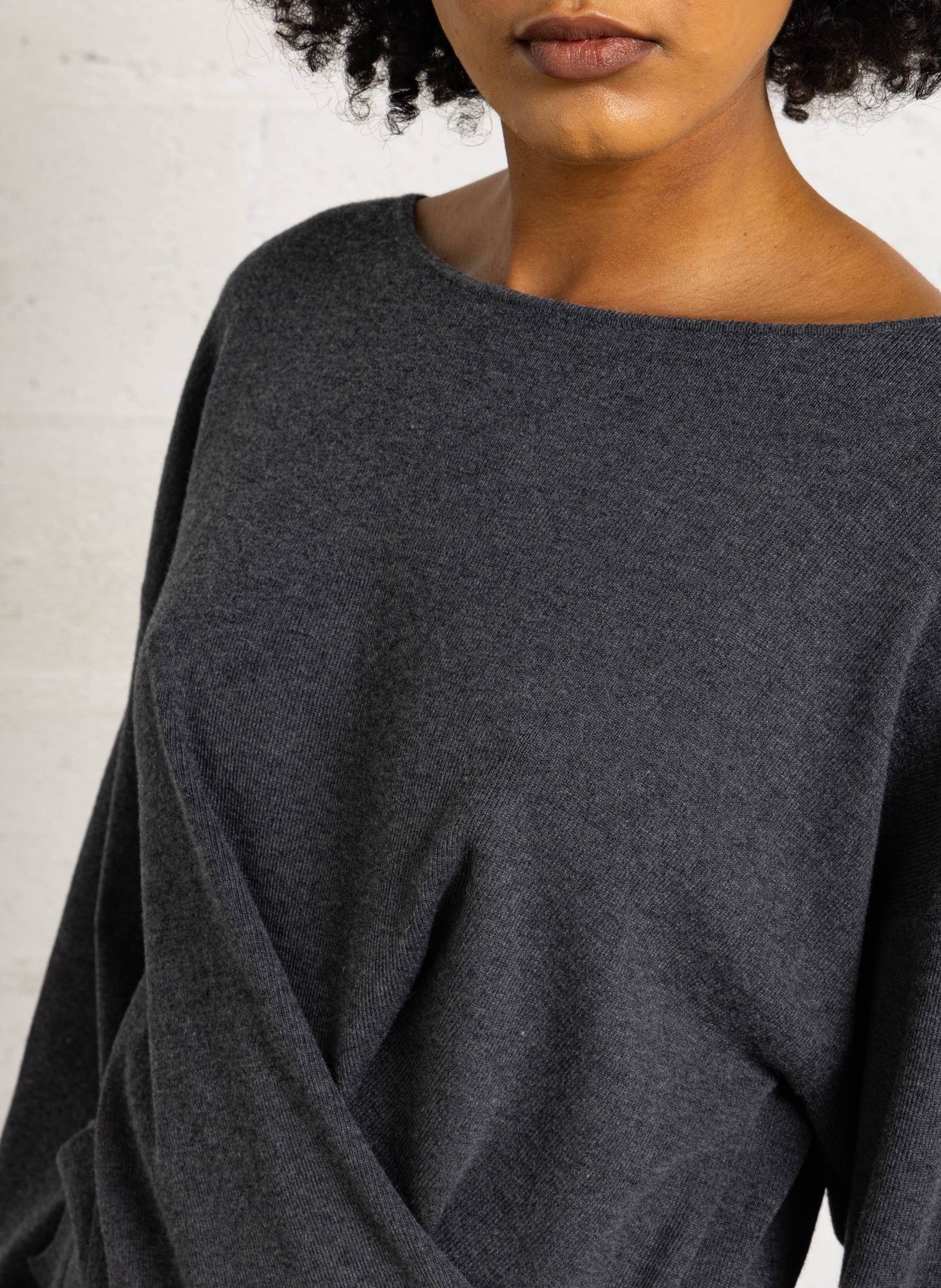 Oversized boat-neck sweater  SUNCOO Black