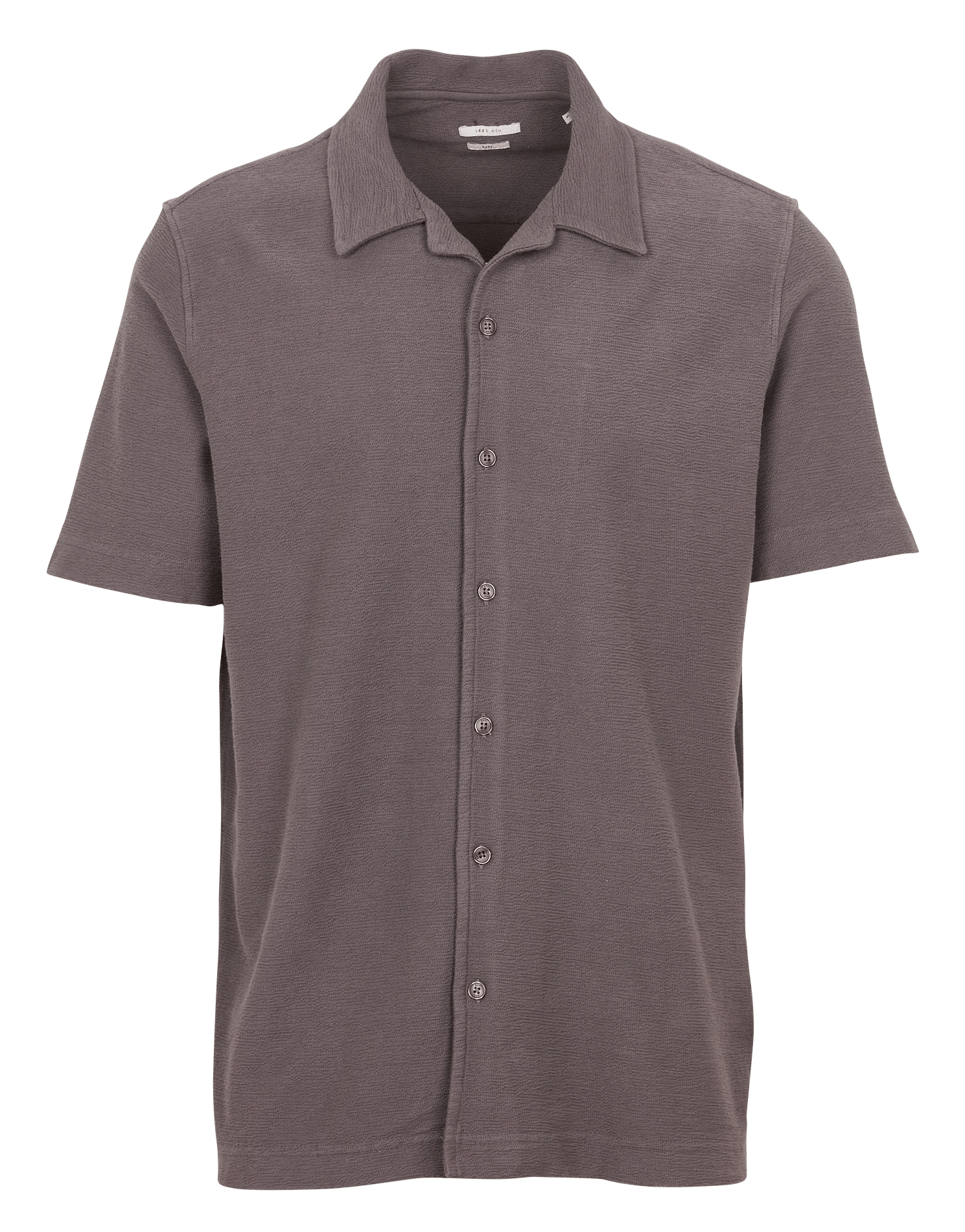 Camicia diritta con collo cubano in cotone IKKS Grigio