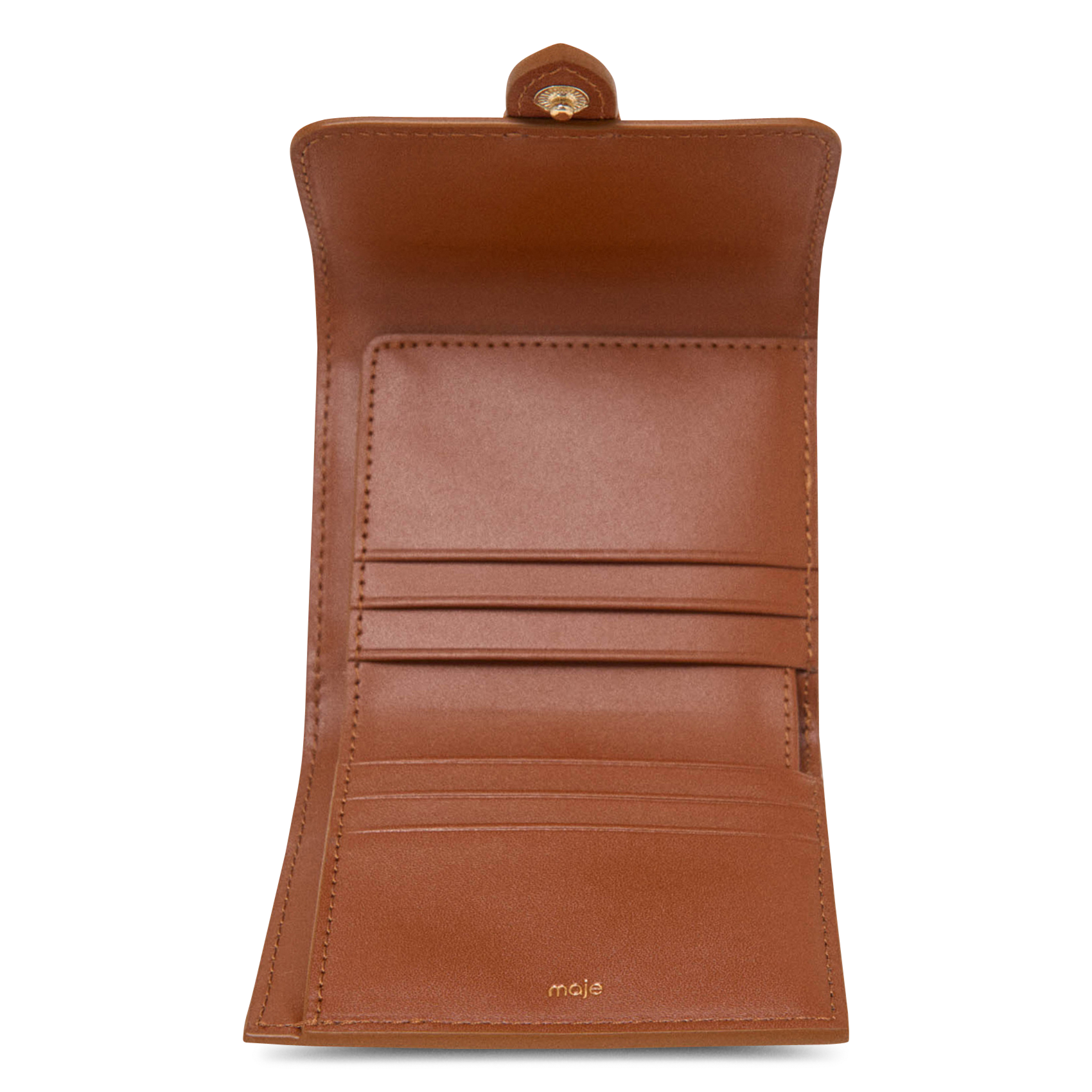 Portefeuille en cuir MAJE Marron