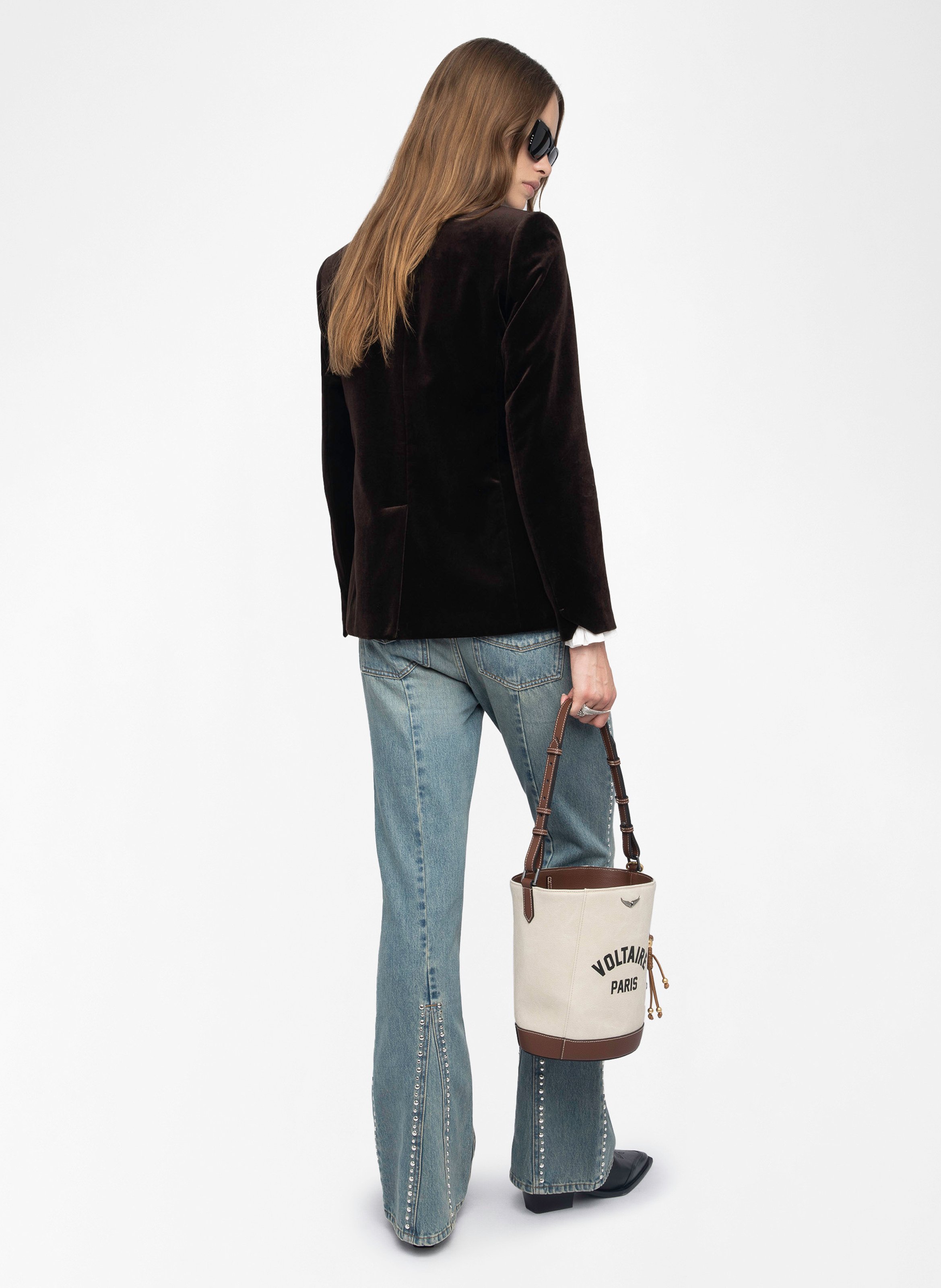 Blazer velours en coton ZADIG&VOLTAIRE Marron