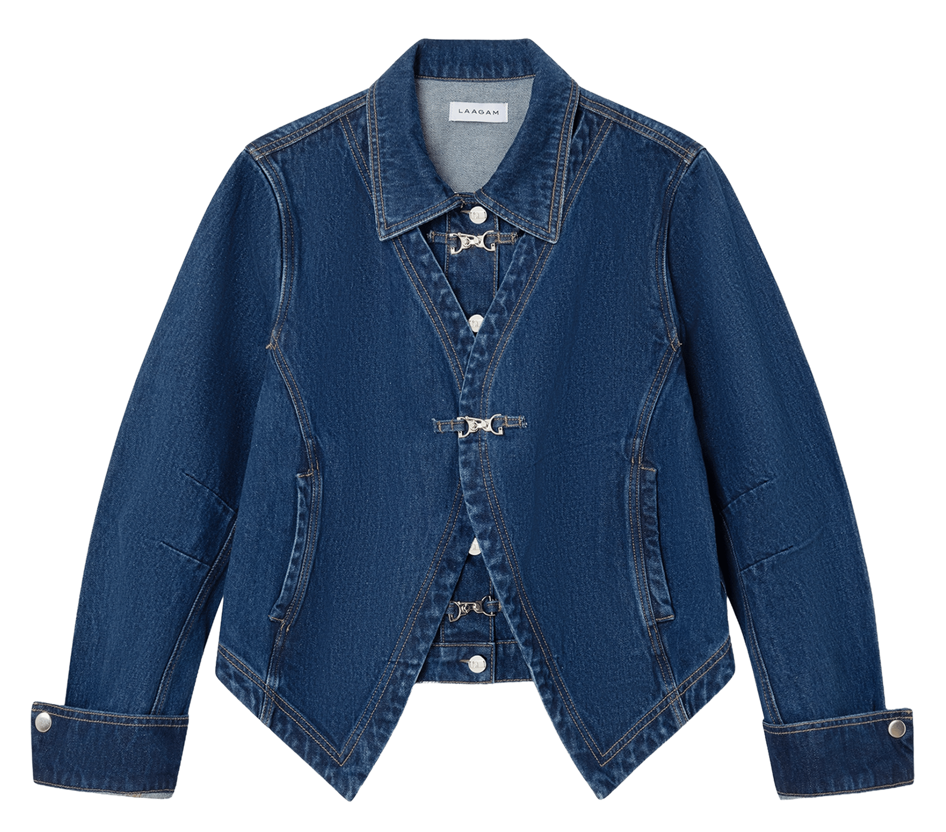 Jacke mit klassischem Kragen aus Baumwolldenim LAAGAM Blau
