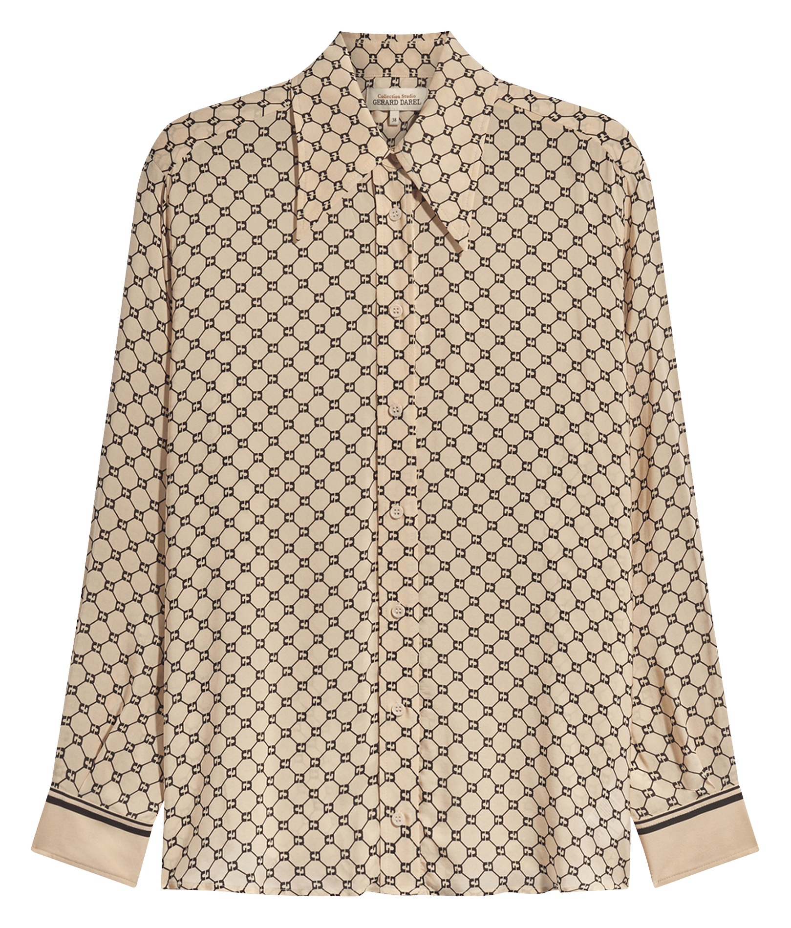 Straight printed fluid shirt GERARD DAREL Beige