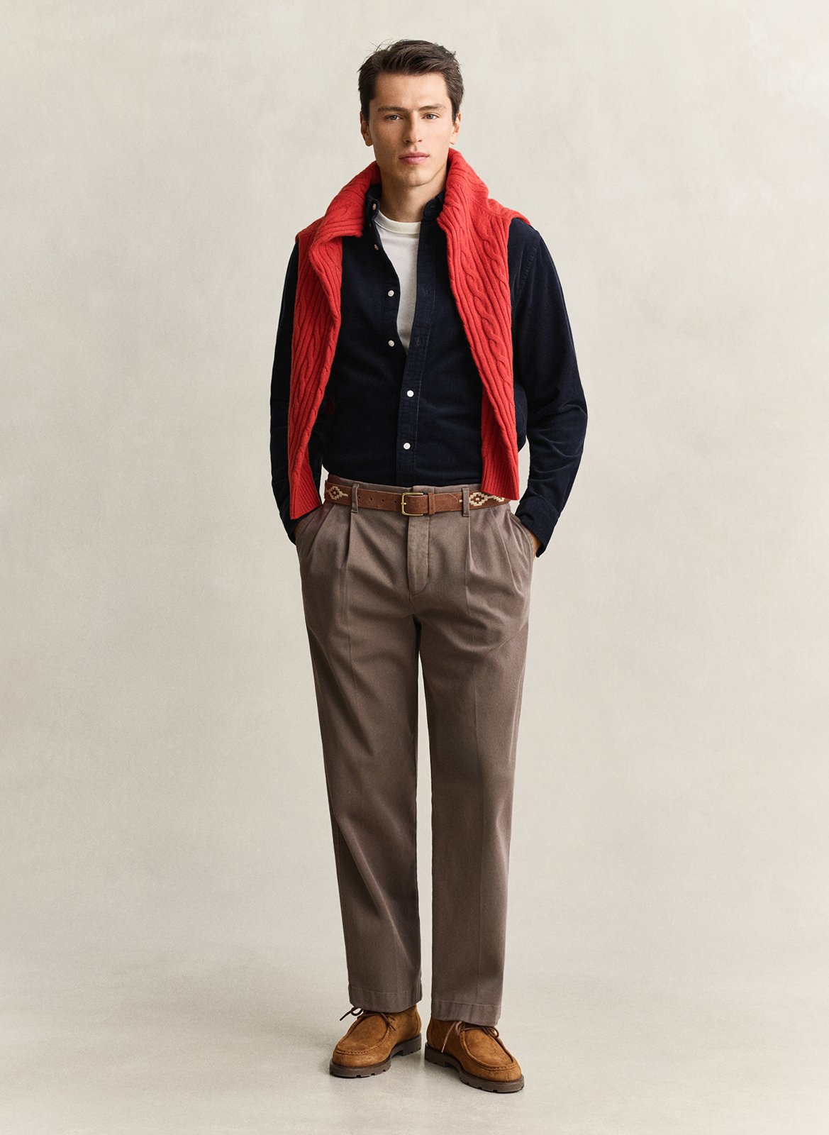 Chemise droite col classique en coton GANT Bleu