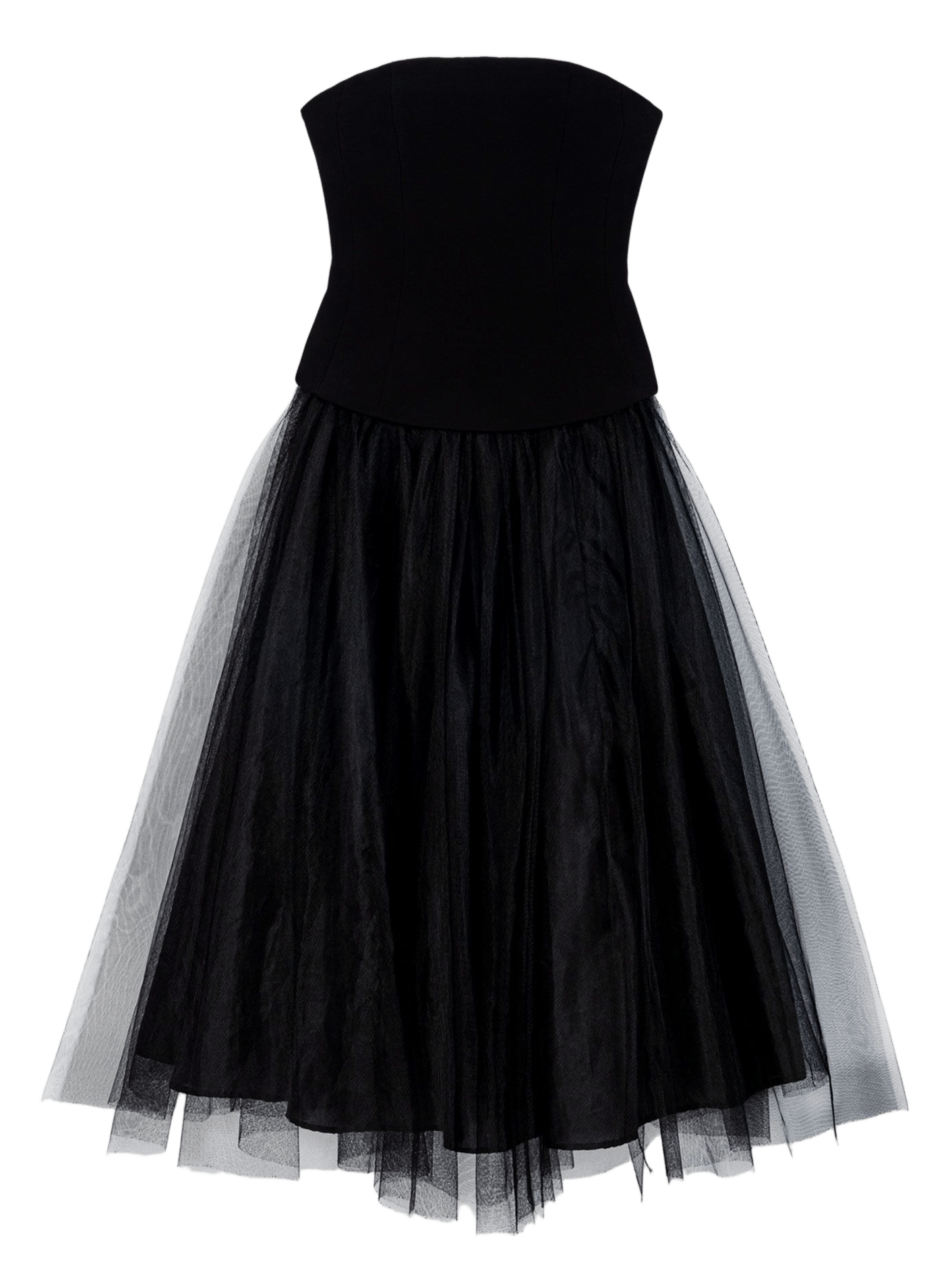 Robe bustier avec jupe en tulle MAJE Noir