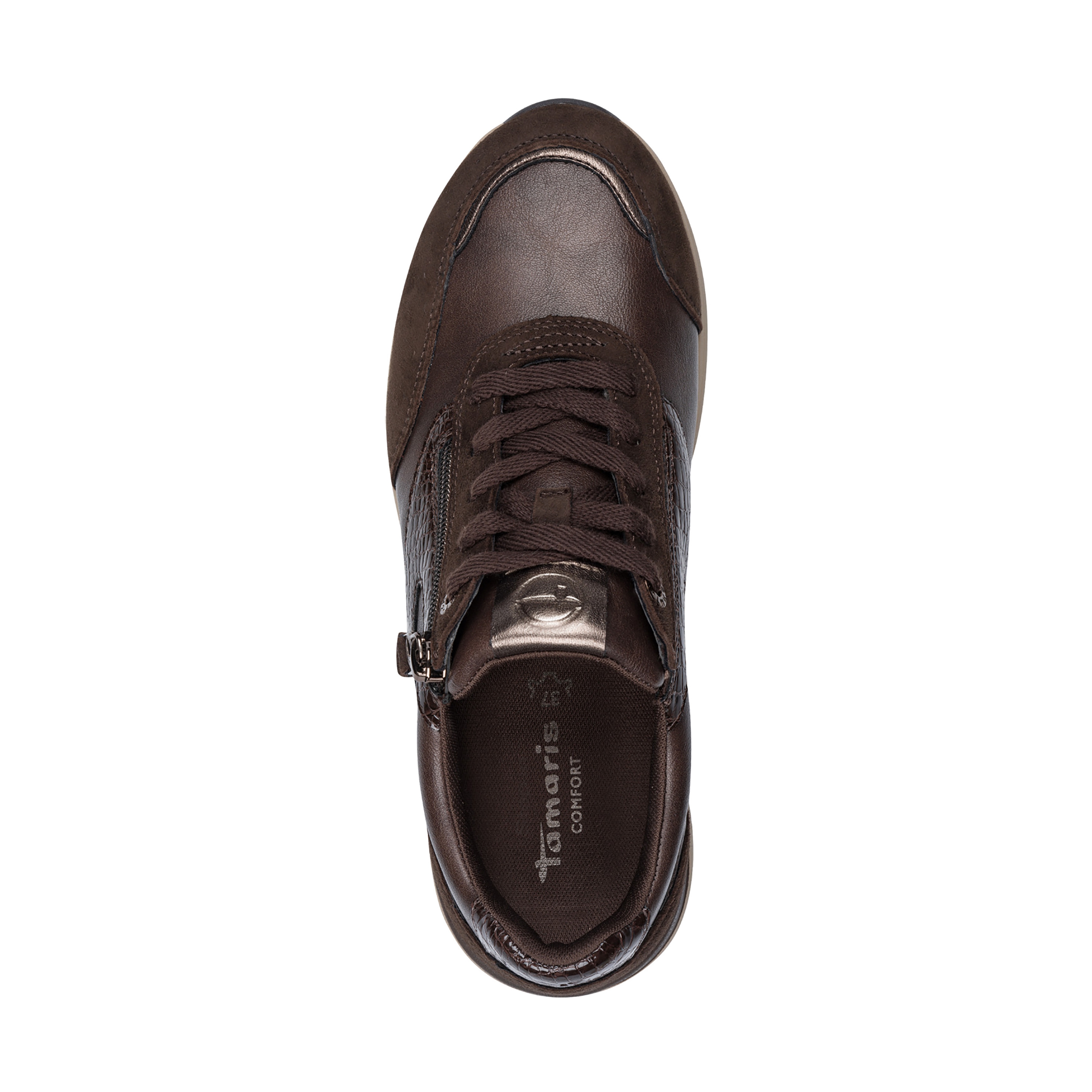 Leather trainers TAMARIS Brown