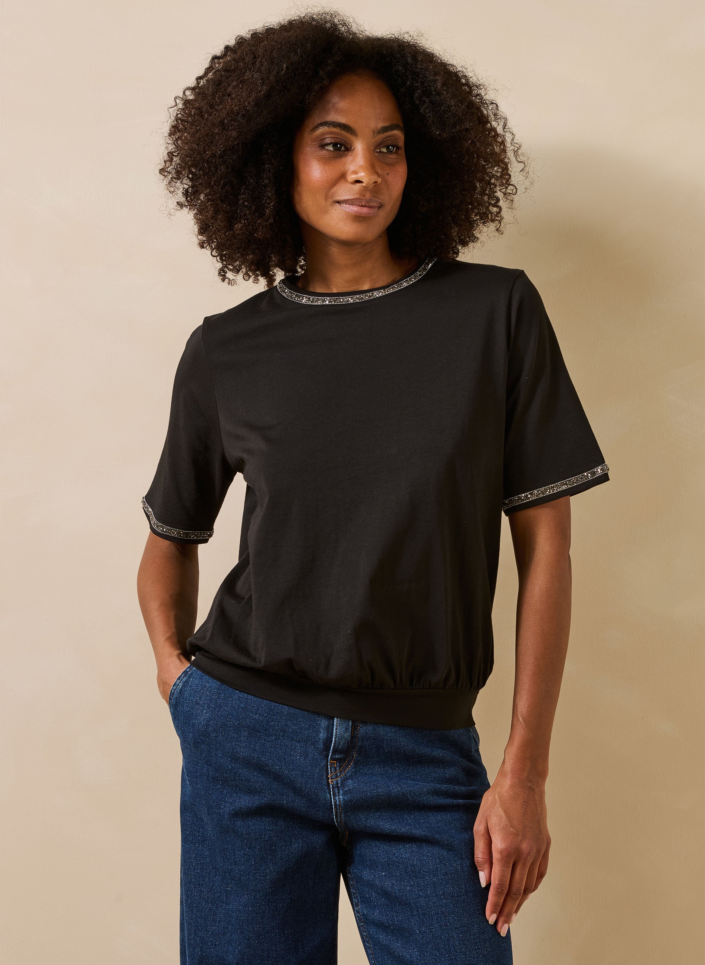 Oversize-Baumwoll-T-Shirt LA FEE MARABOUTEE Schwarz