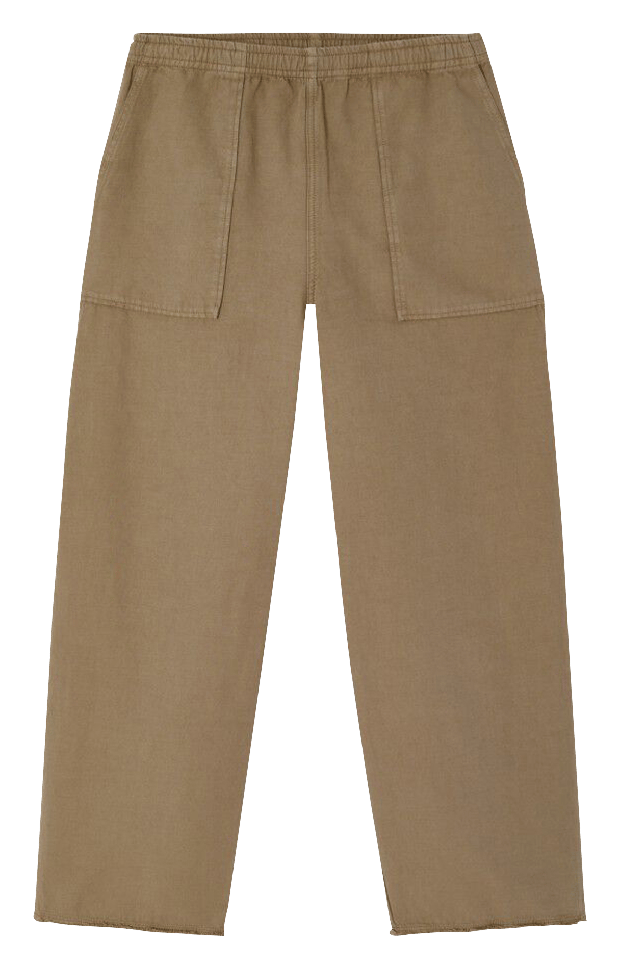 Pantalon large en coton et lin AMERICAN VINTAGE Marron