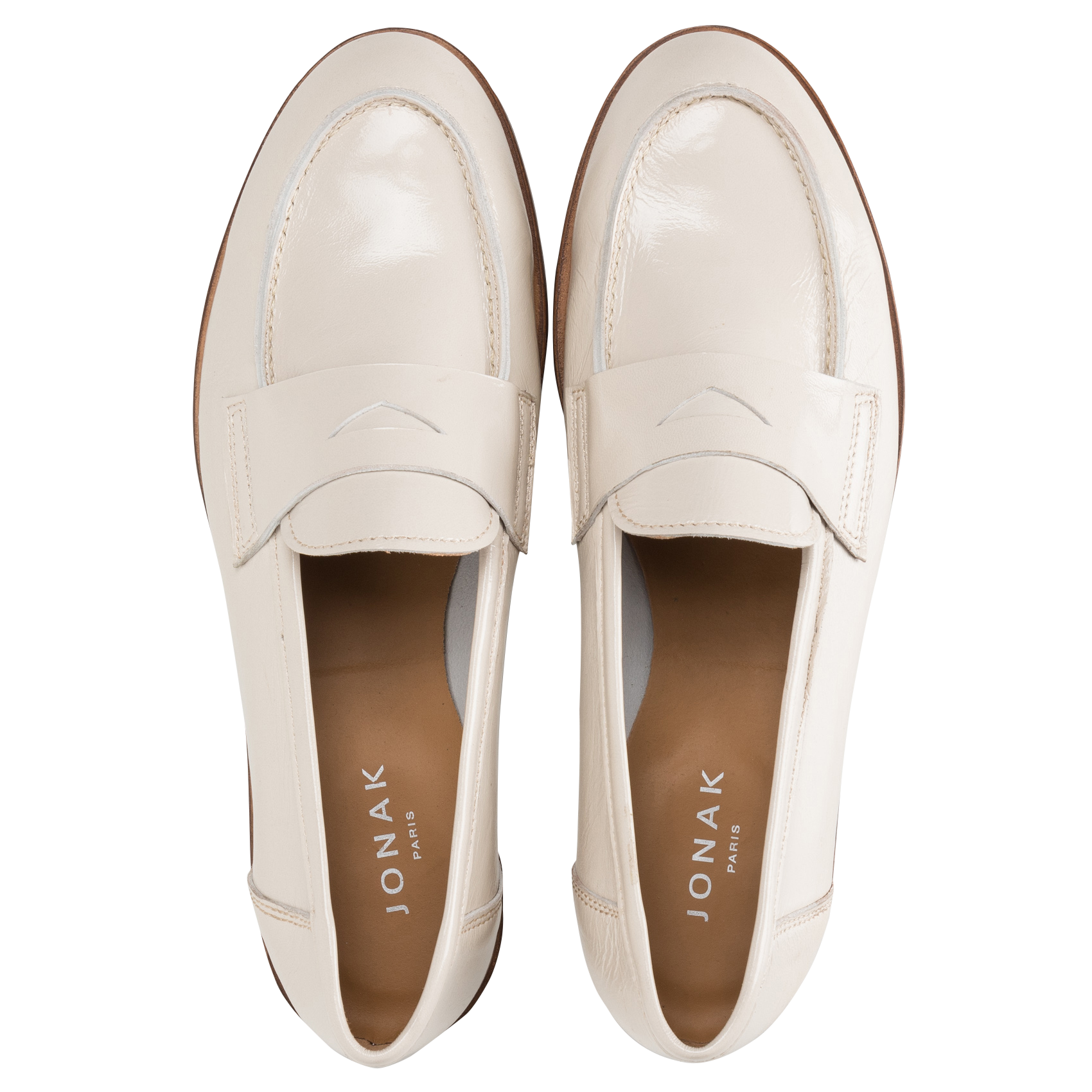 Patent leather loafers JONAK White