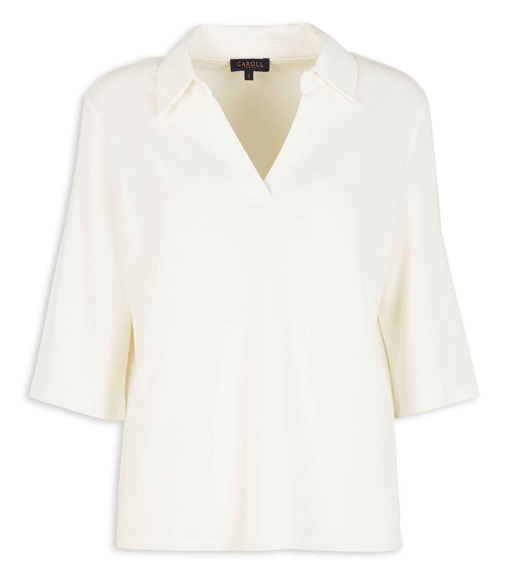 Loose-fit top with classic collar CAROLL Beige