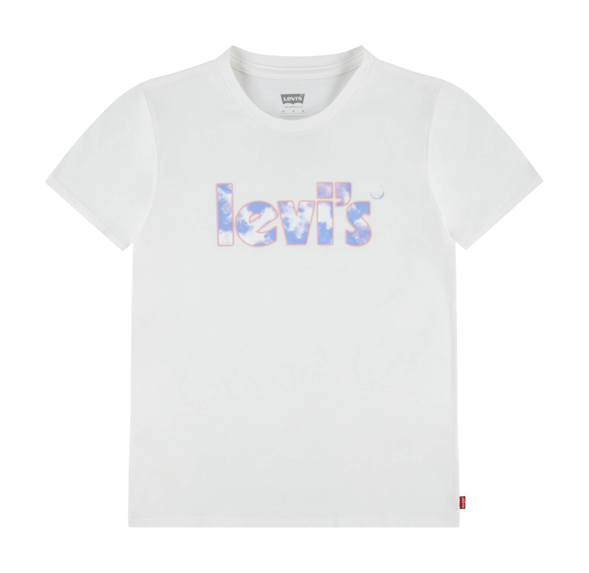 Round-neck cotton T-shirt with screen print LEVI'S KIDS White