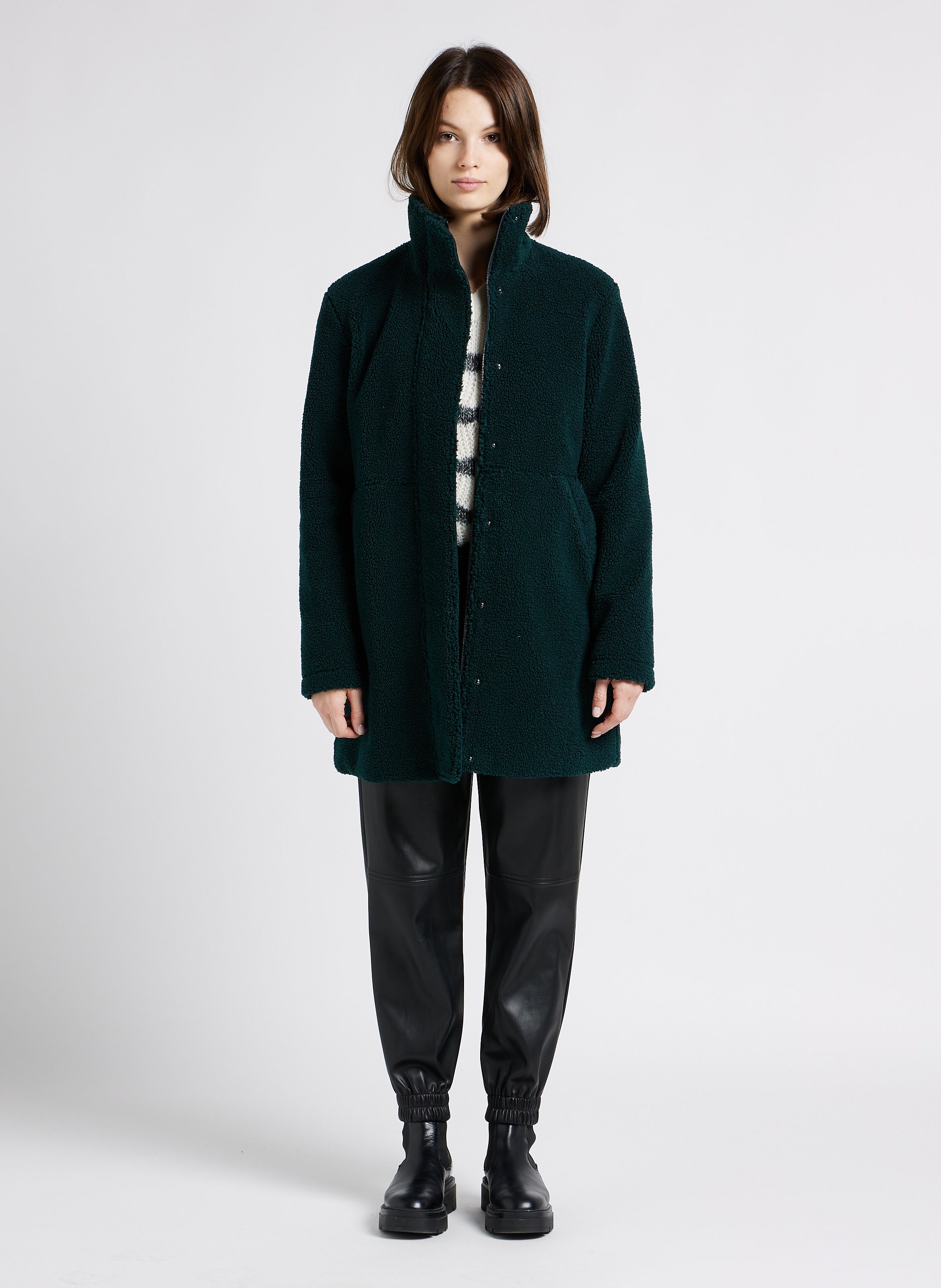 Manteau laine femme vert hot sale