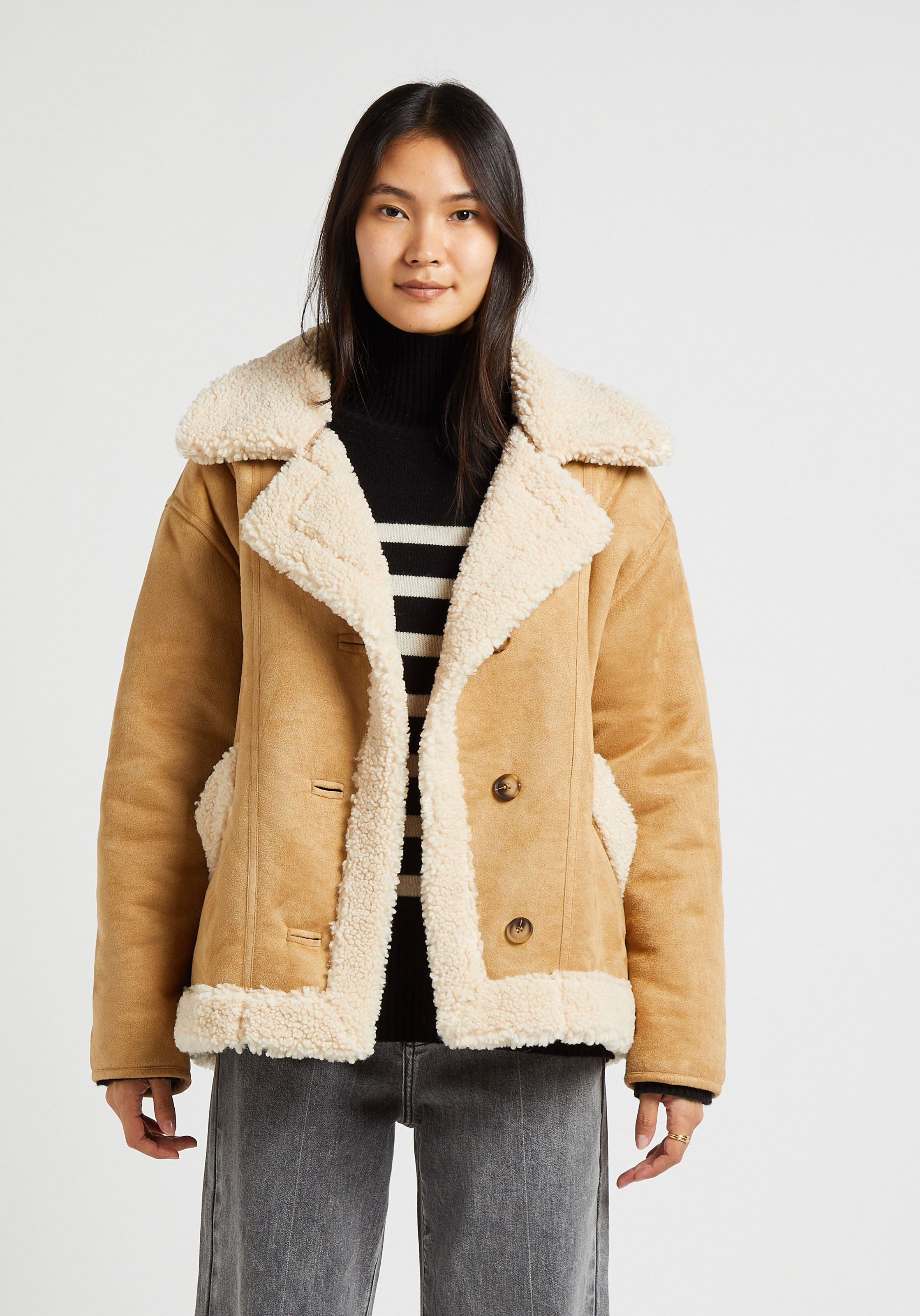 Faux sheepskin store jacket