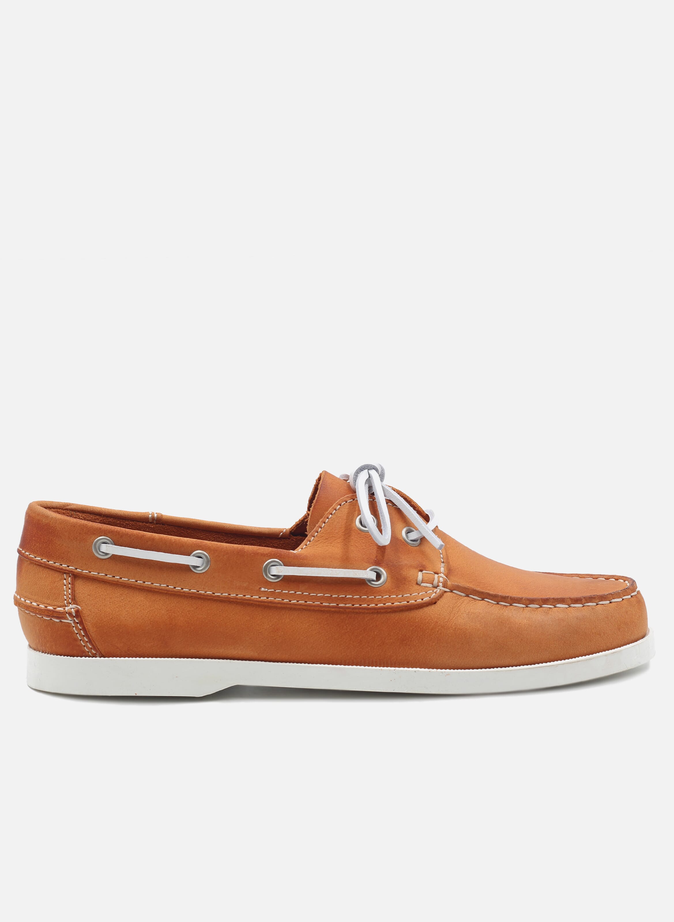 Chaussures bateau en cuir Orange