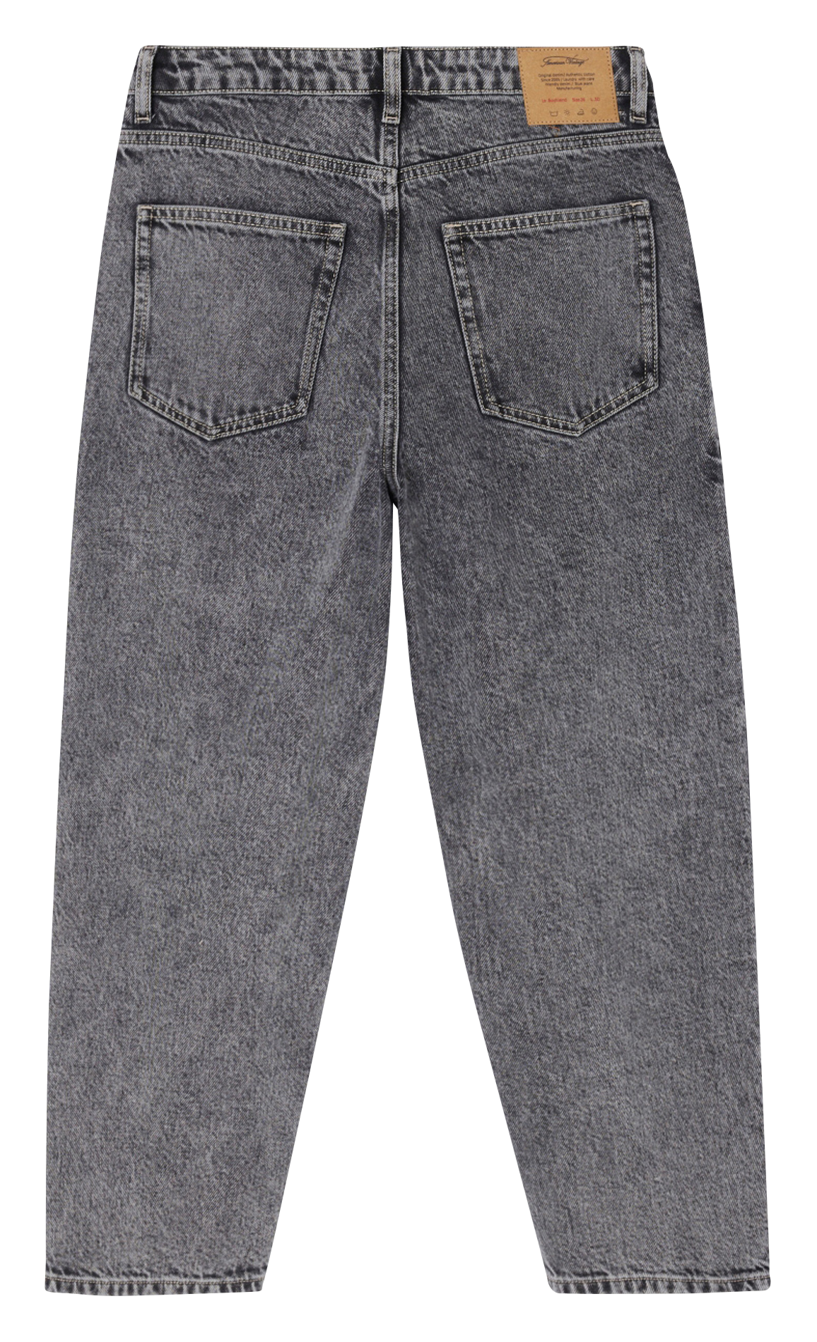 Straight Cut High Waist Jeans aus Baumwolle AMERICAN VINTAGE Grau